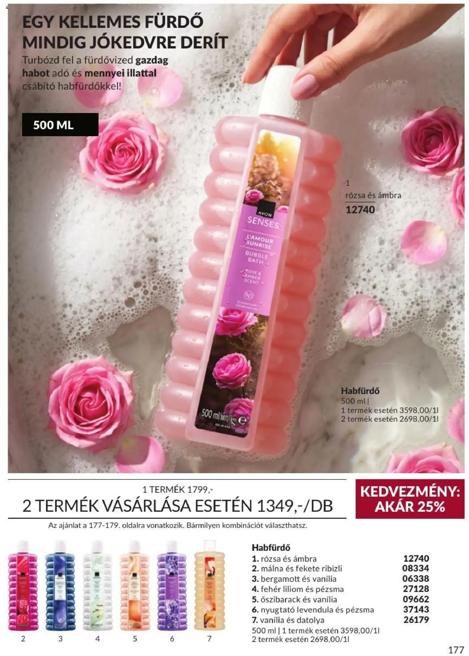 Avon akciós ujság - amely érvényes a következő dátumtól: 2026.09.01. | Oldal: 179 | Termékek: Datolya, Habfürdő, Vanília, Levendula