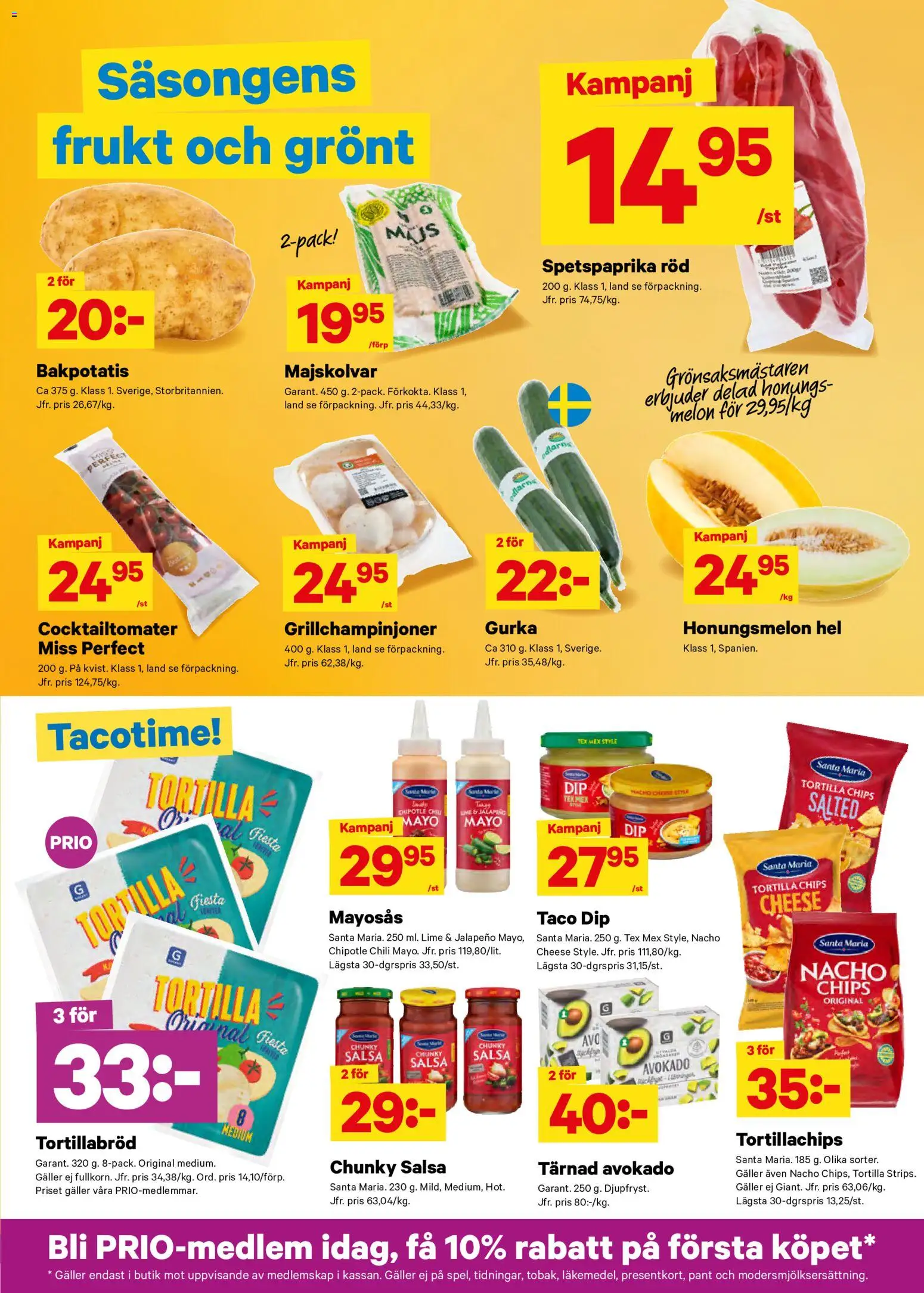 City Gross reklamblad aktuell från 08.06.2026 | Sida: 5 | Produkter: Honungsmelon, Bakpotatis, Chips, Majs