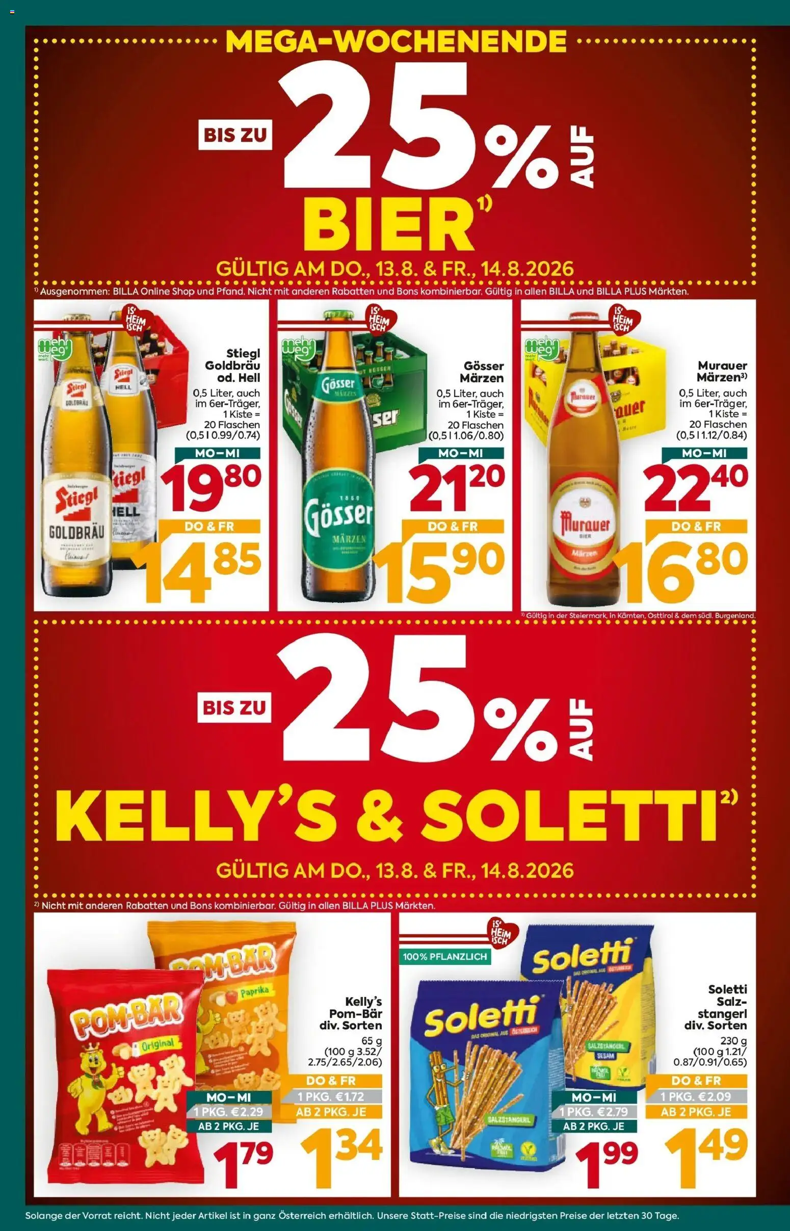Billa Plus Flugblatt - Steiermark von 13.08.2026 - Aktuelle Angebote | Seite: 4 | Produkte: Salz, Bier