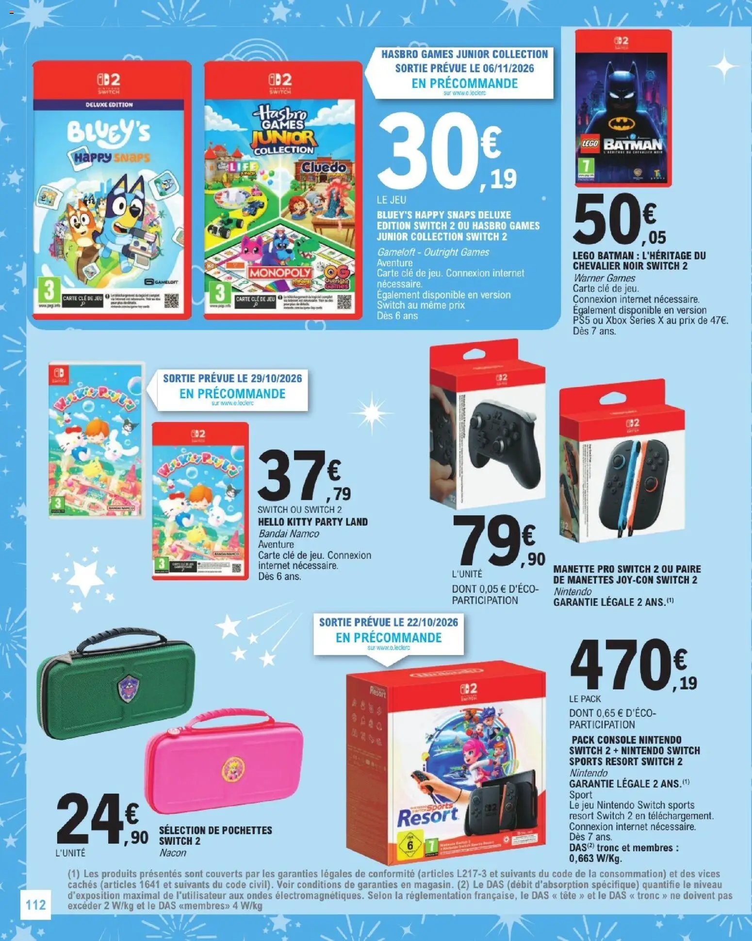 {H1} | Page: 112 | Produits: Couverts, Xbox, Clé, console Nintendo Switch