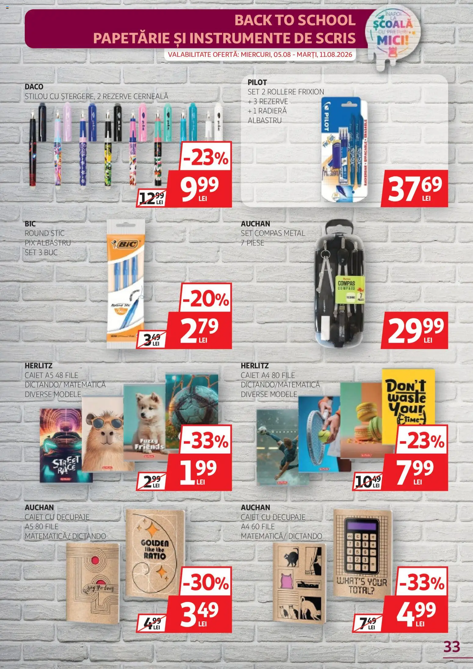 Noul catalog Auchan – valabil de la 29.07.2026 | Pagină: 33 | Produse: Mici