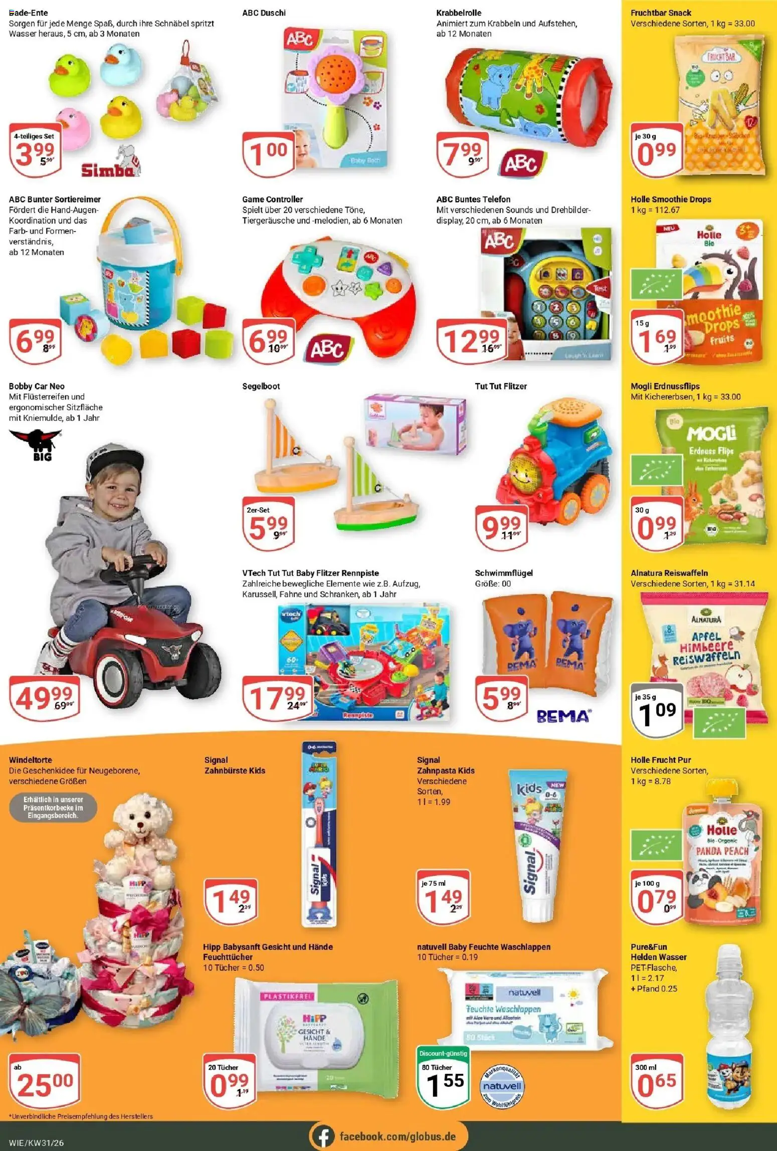 Globus Prospekt Waghäusel – gültig ab 20.07.2026 | Seite: 23 | Produkte: Äpfel, Zahnpasta, Wasser, Himbeere