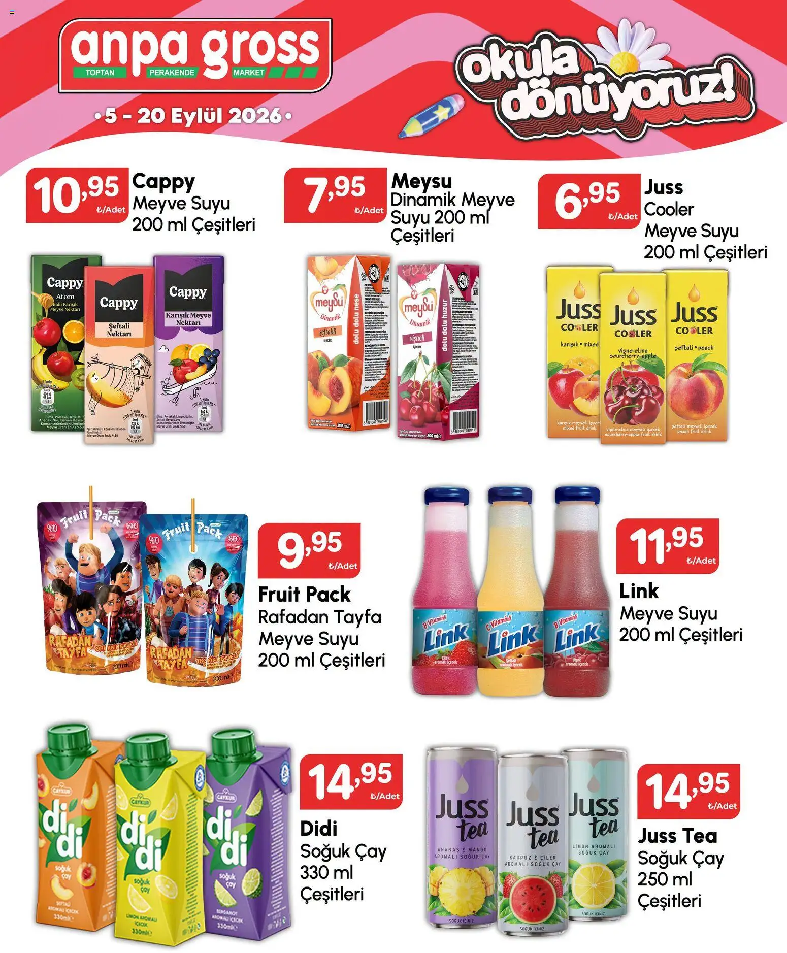 Anpa Gross - Okula dönüş - 05 Eylül 2026 tarihinden itibaren geçerlidir | Sayfa: 11 | Ürünler: Limon, Mango, Karpuz, Soğuk çay