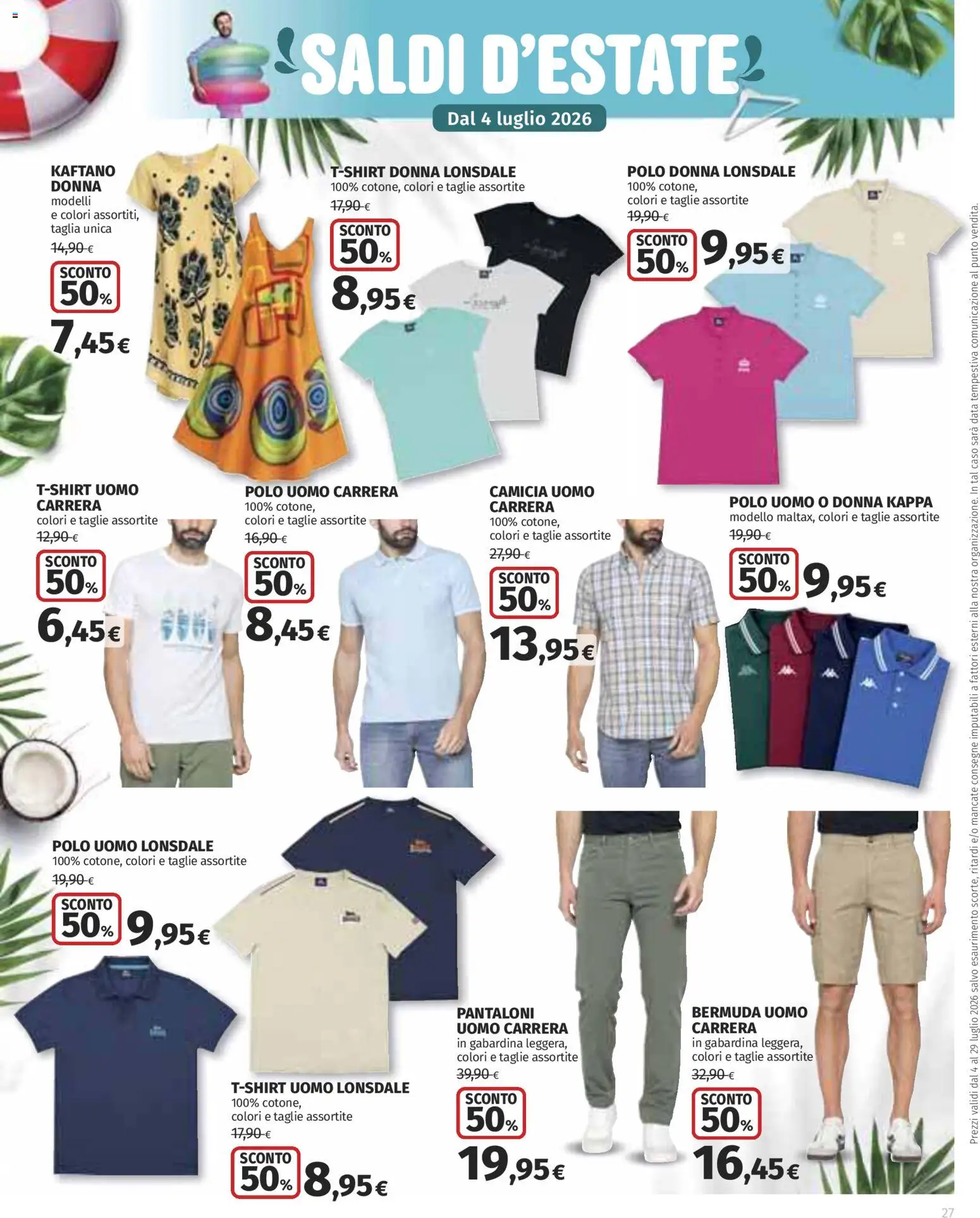 Volantino COOP del 02/07/2026 | Pagina: 27 | Prodotti: Camicia, Pantaloni, Bermuda, Polo
