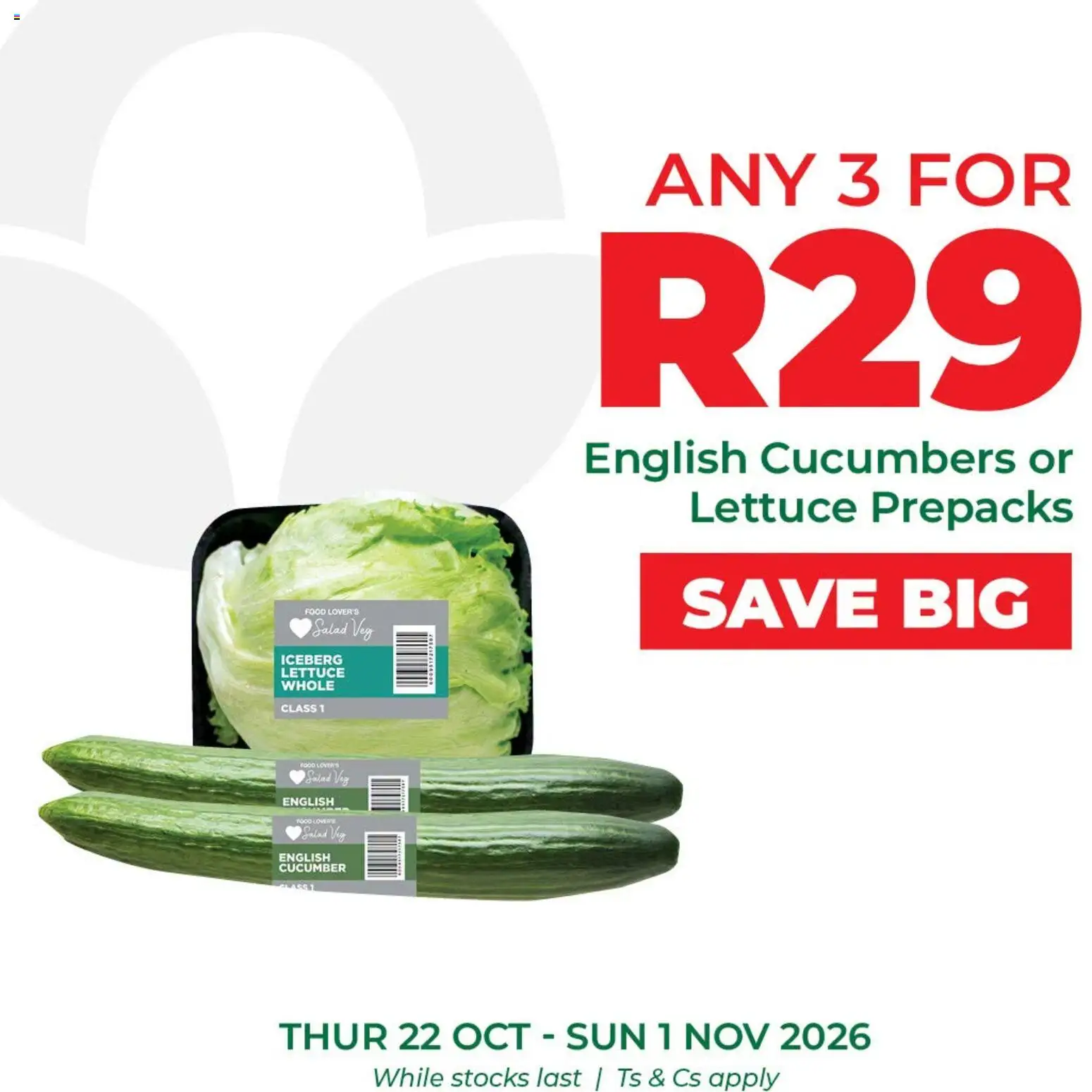 New Food Lover's Market catalogue – valid from 22/10/2026 | Page: 11 | Products: Cucumbers, Salad, Lettuce