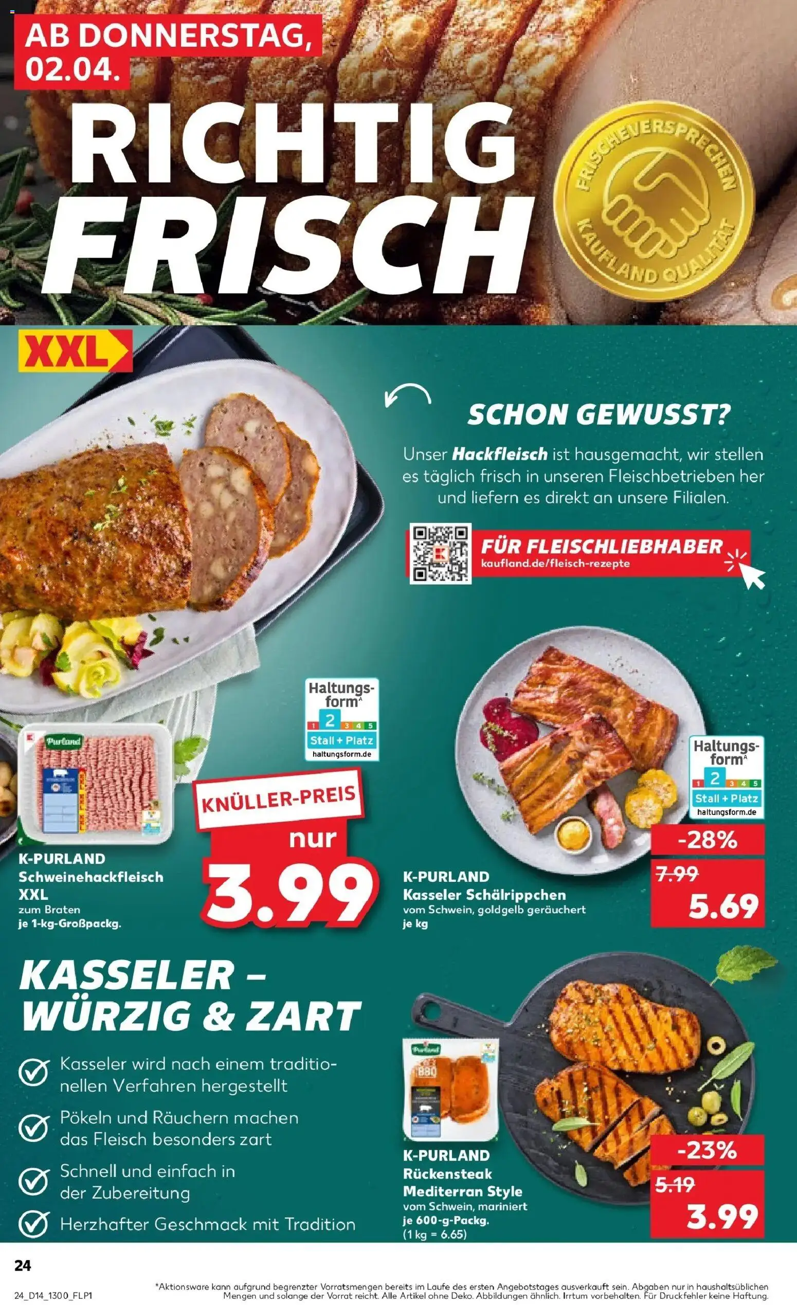 Kaufland Prospekt Bergkamen	 – gültig ab 02.04.2026 | Seite: 24 | Produkte: Steak, Fleisch, Hackfleisch