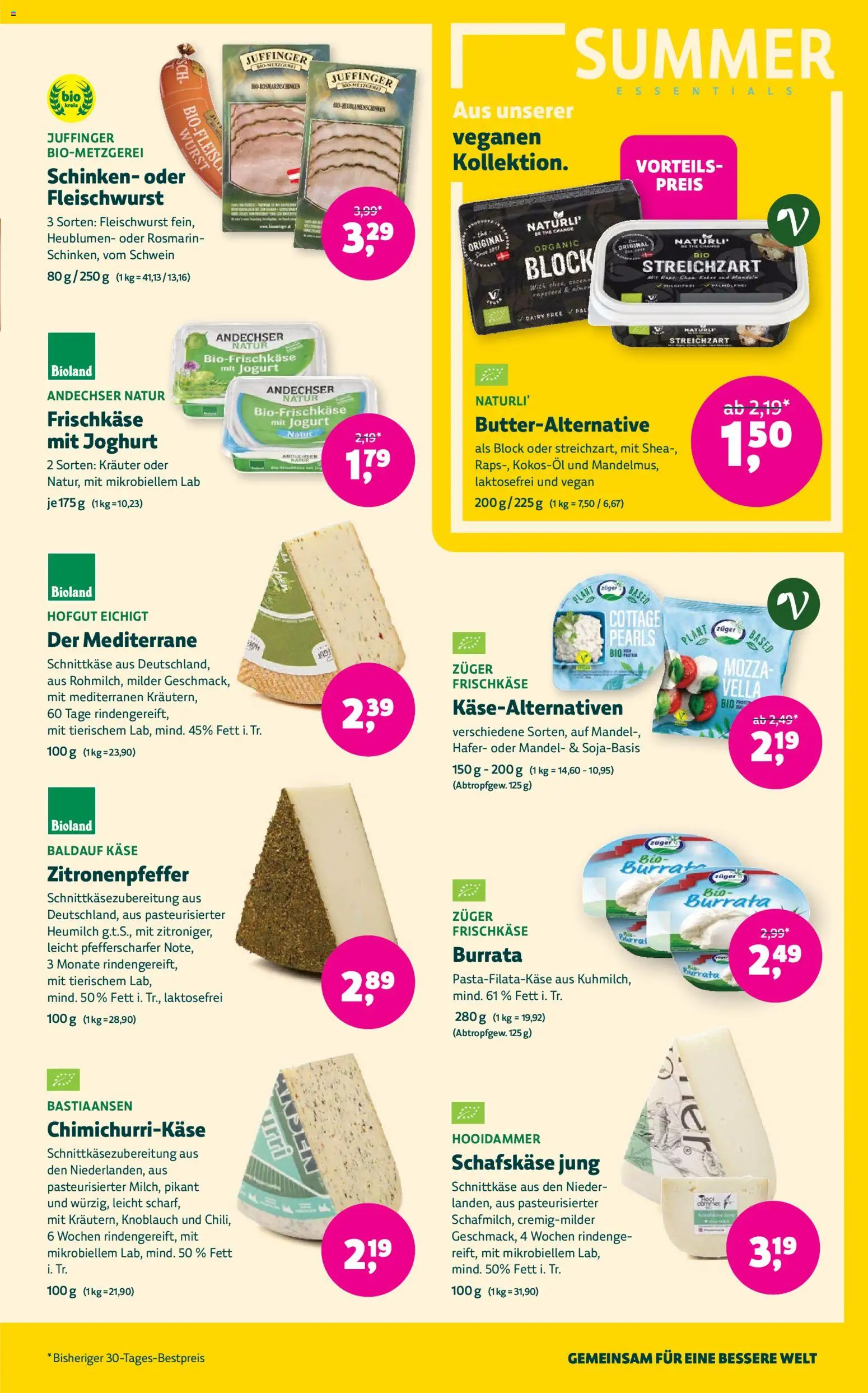 BioMarkt Prospekt – gültig ab 15.07.2026 | Seite: 7 | Produkte: Käse, Burrata, Frischkase, Schafskase