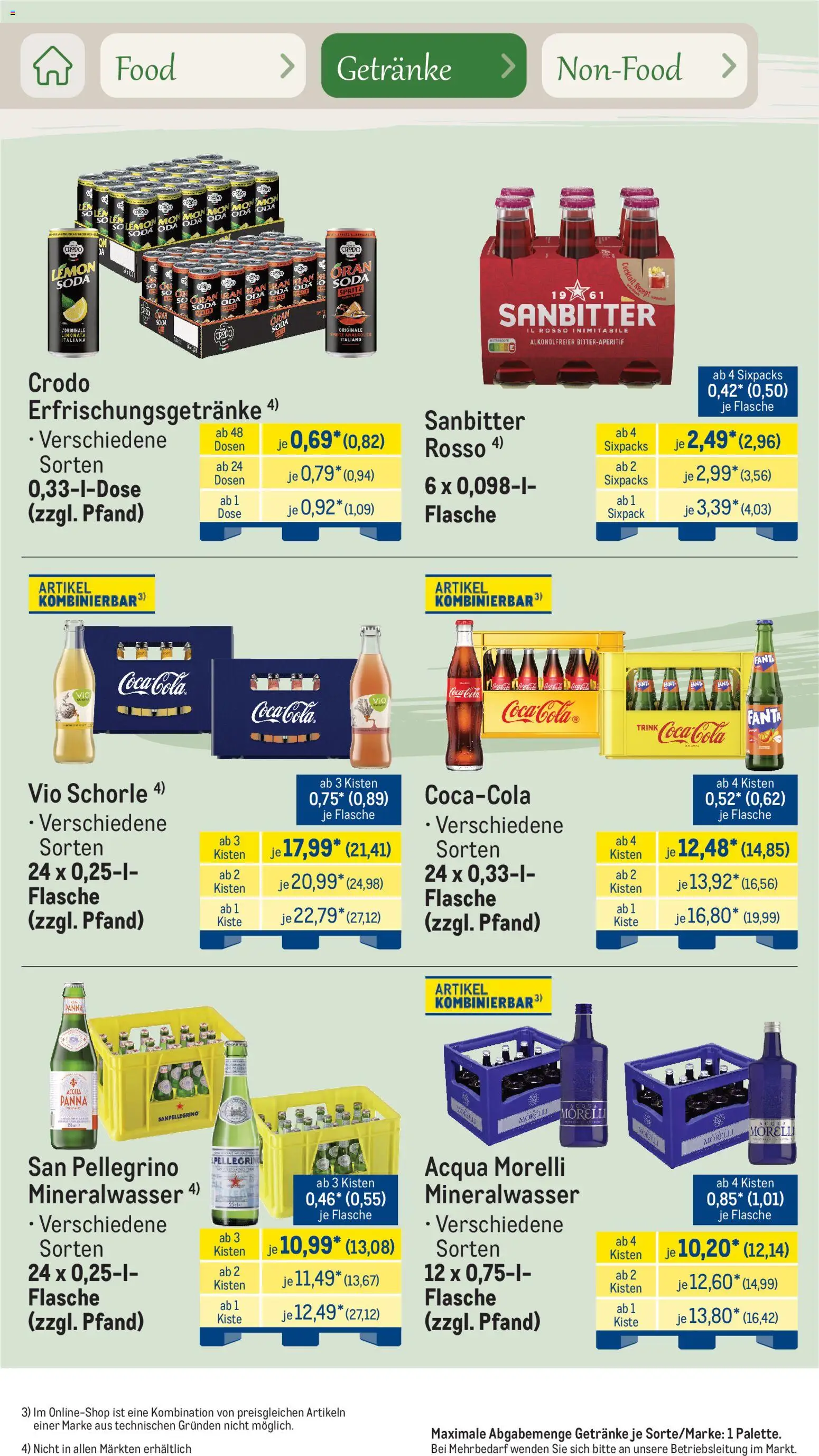 Metro Saisonkatalog Outdoor Dining – gültig ab 01.06.2026 | Seite: 35 | Produkte: Coca cola, Fanta, Cola, Mineralwasser