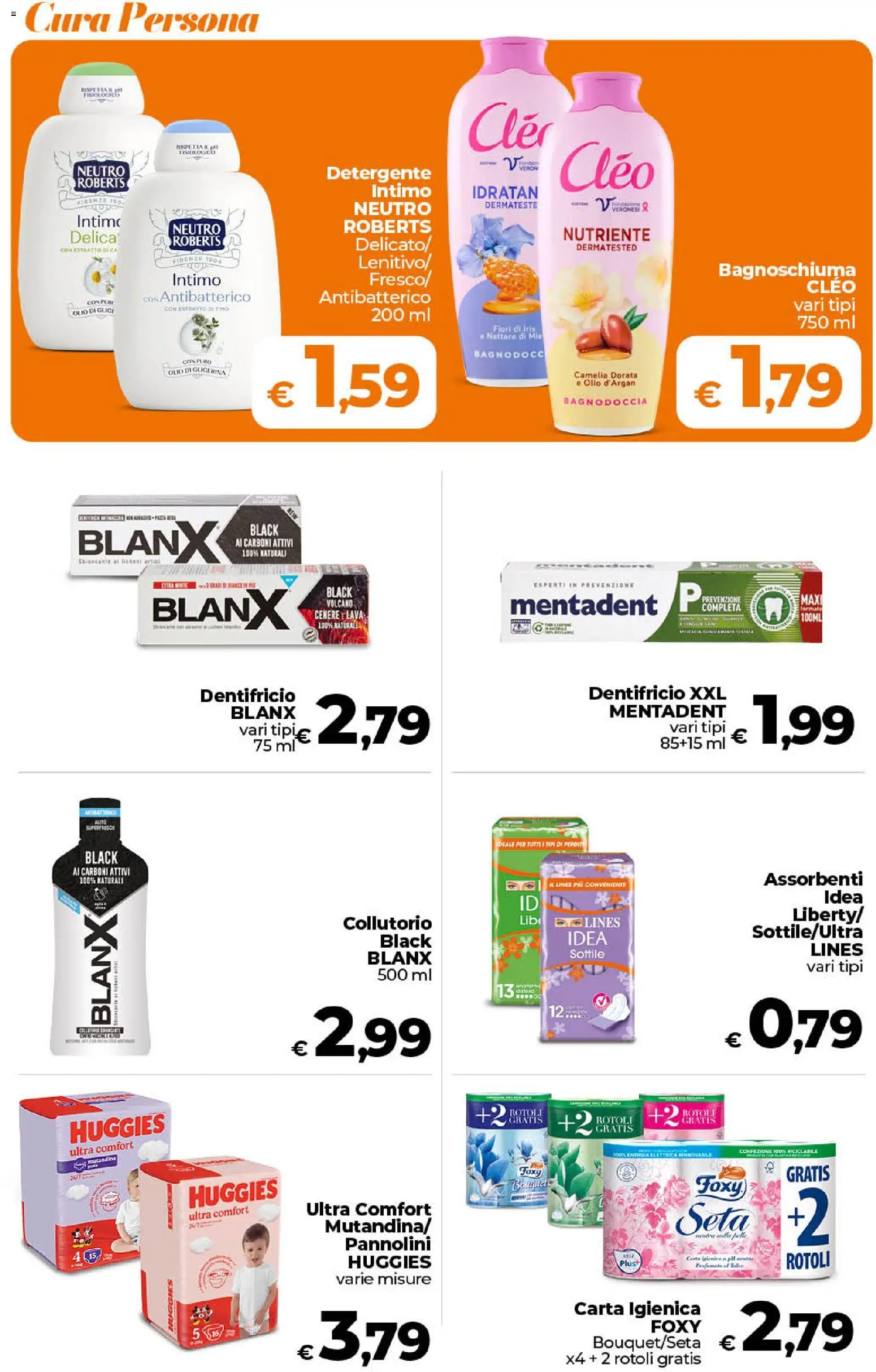 Volantino Ipercoop del 21/08/2026 | Pagina: 46 | Prodotti: Bagnoschiuma, Collutorio, Intimo, Olio