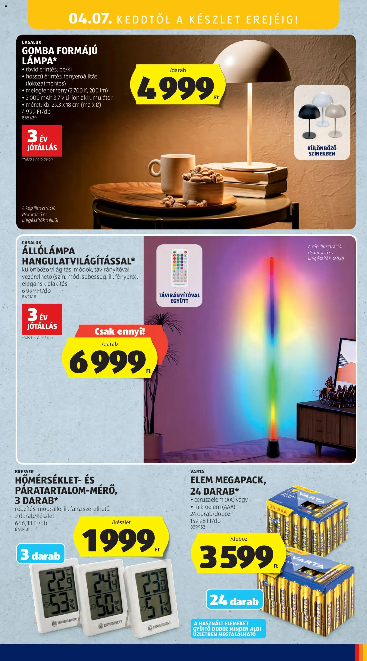 Aldi akciós ujság - amely érvényes a következő dátumtól: 2026.04.02. | Oldal: 45 | Termékek: Állólámpa, Gomba, Doboz, Akkumulátor