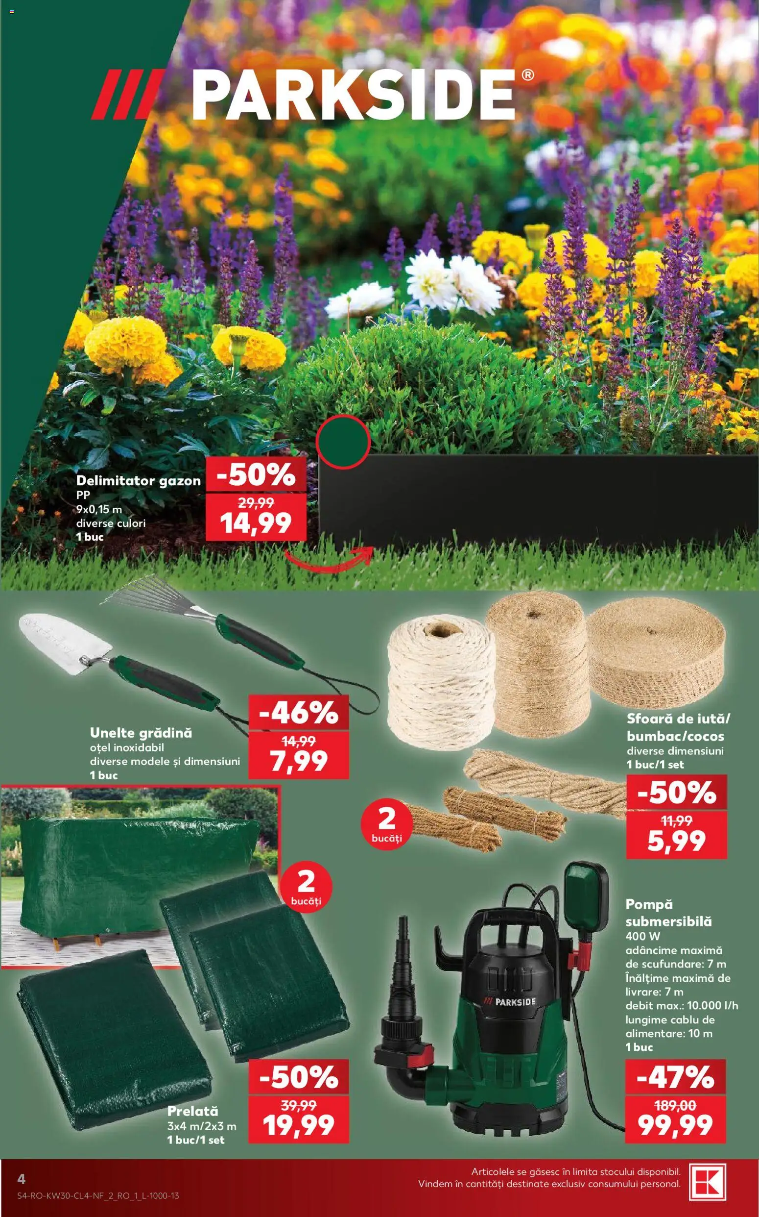 Noul catalog Kaufland – valabil de la 22.07.2026 | Pagină: 4 | Produse: Gradina, Cablu, Parkside