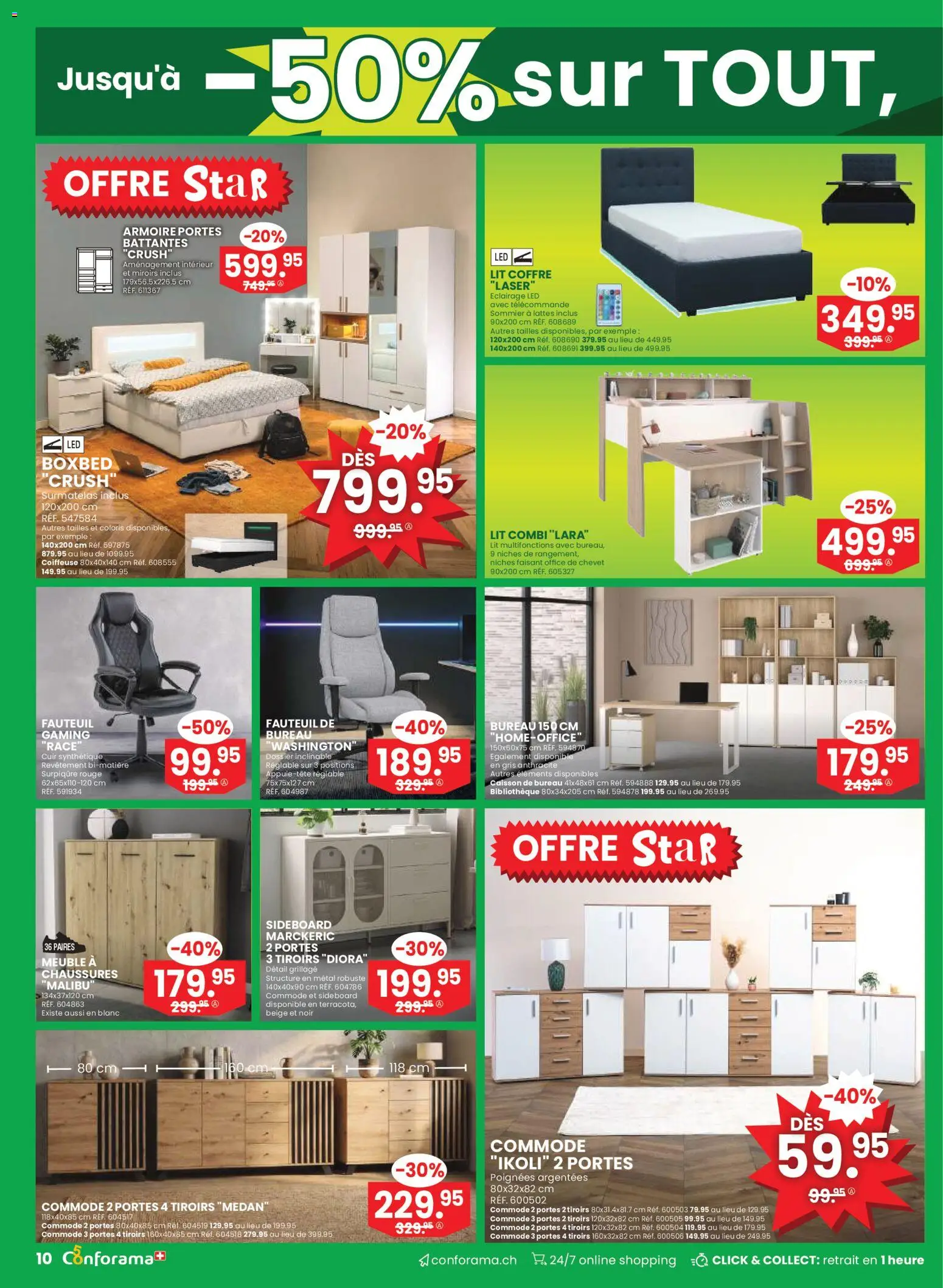 Conforama aktionen Printemps FR – gültig ab 01.04.2026 | Seite: 10 | Produkte: Rouge, Sideboard