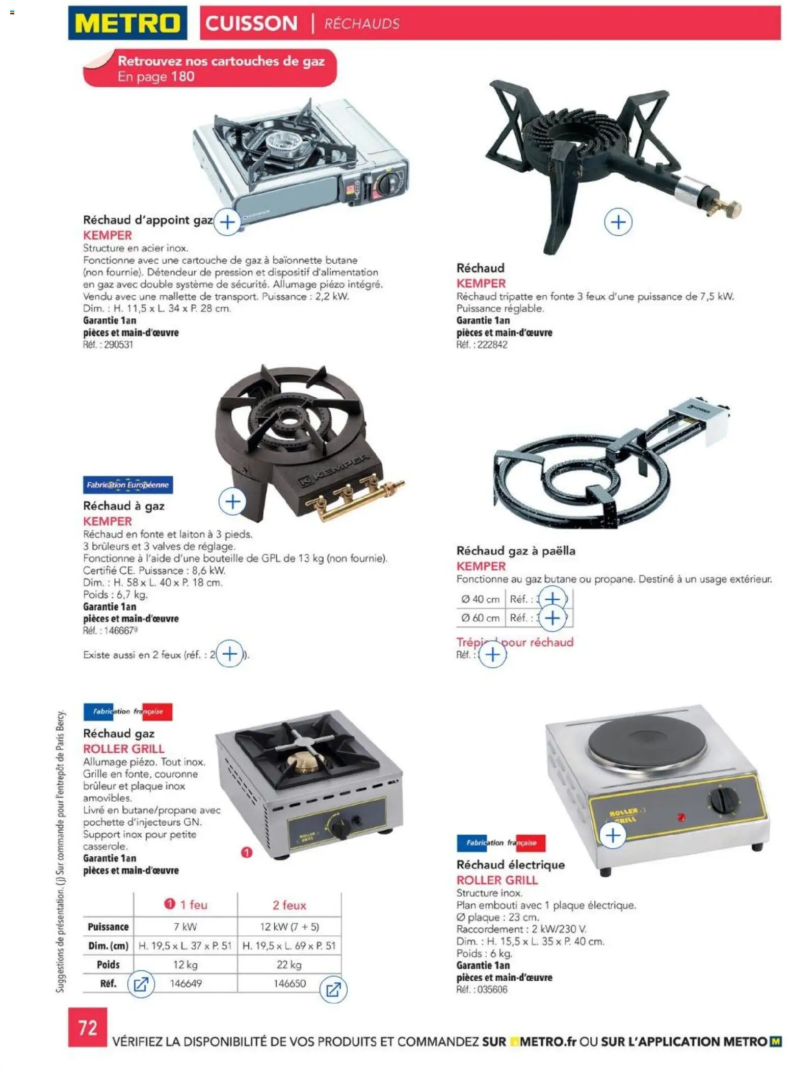 {H1} | Page: 72 | Produits: Poids, Grill, Réchaud, Bouteille