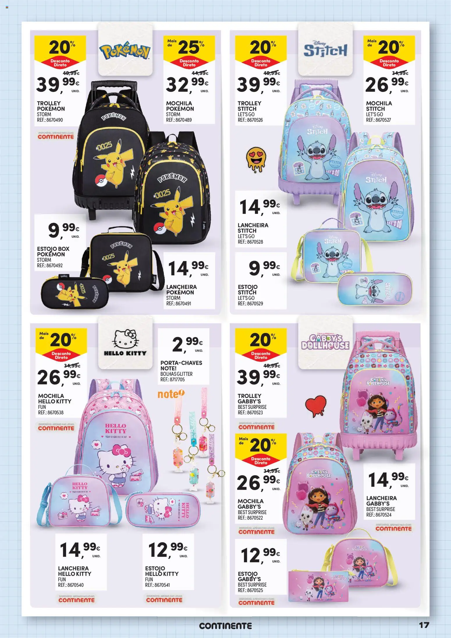 Continente Regresso às Aulas Na escola de toda a gente │ válido de 11/08/2026 | Página: 17 | Produtos: Mochila