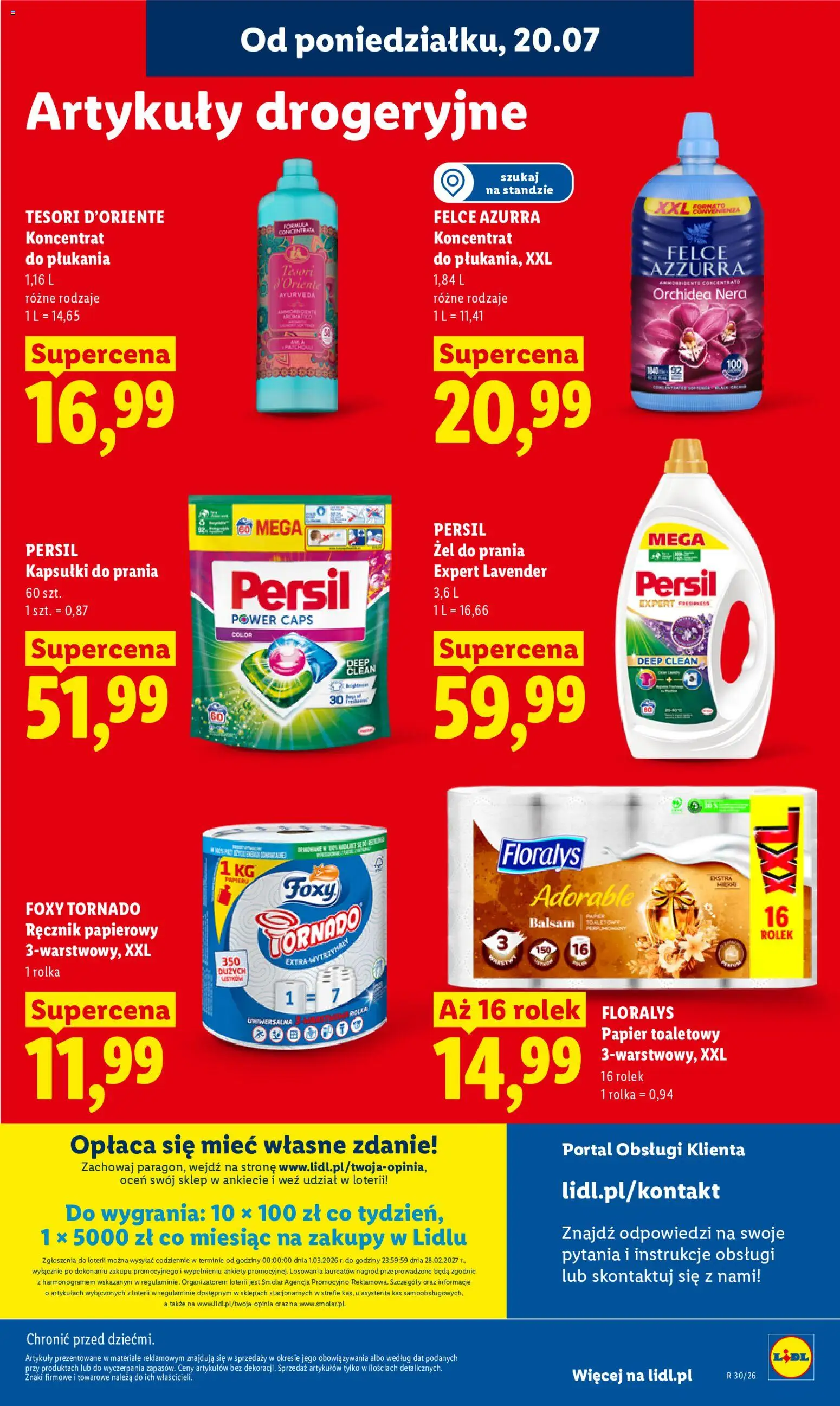 Lidl gazetka od 20.07.2026 | Strona: 97 | Produkty: Persil kapsułki, Persil, Kapsułki do prania, Ręcznik papierowy