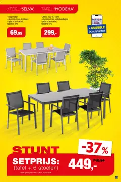Hubo Tuinmeubelen special  - Voorbeeld van een folder van Hubo, geldig van 18/03/2026 | Pagina: 13 | Producten: Tafel, Stoel