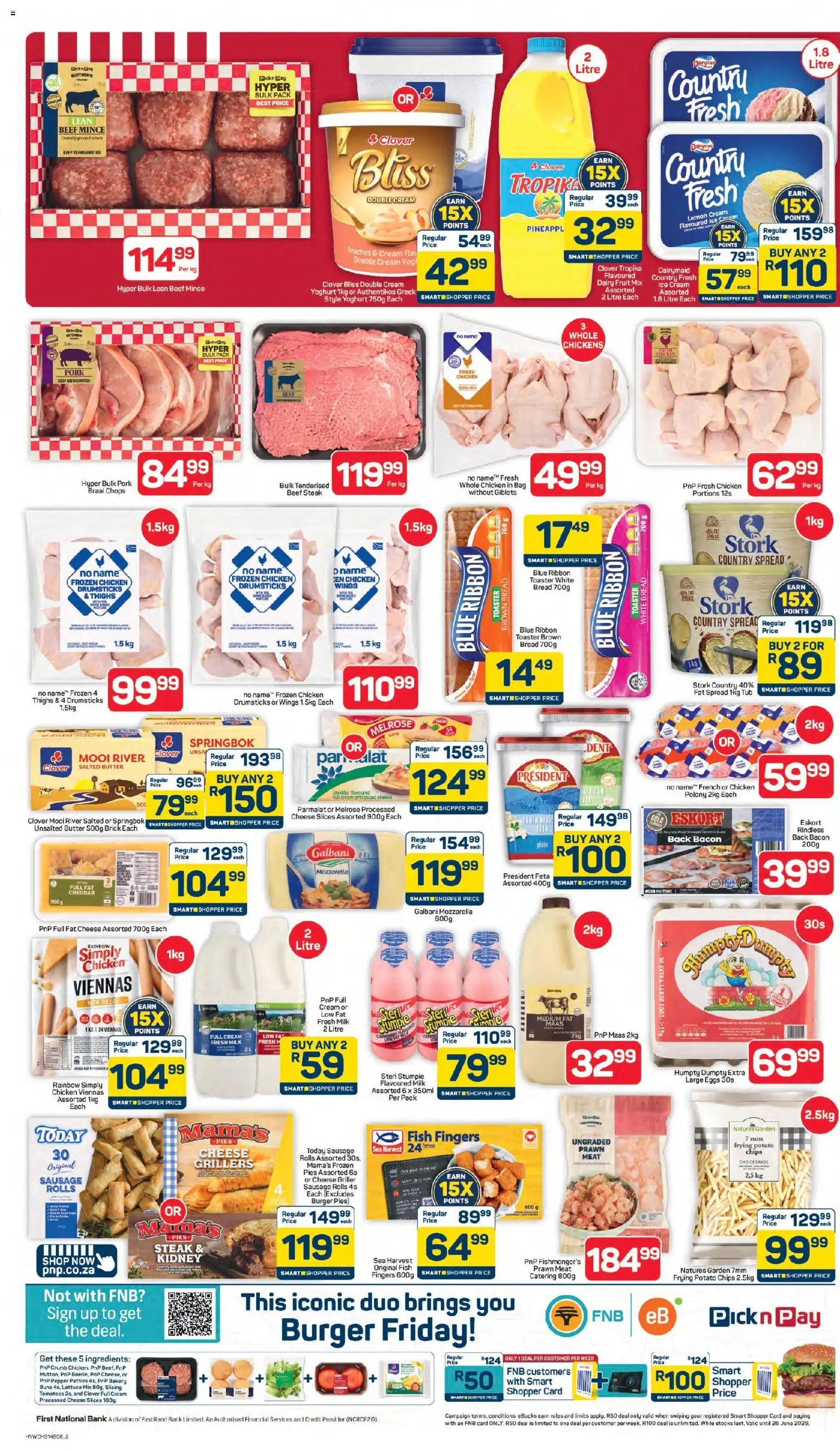 New Pick n Pay catalogue – valid from 24.04.2026 | Page: 2 | Products: Butter, Cheese, Bread, Beef