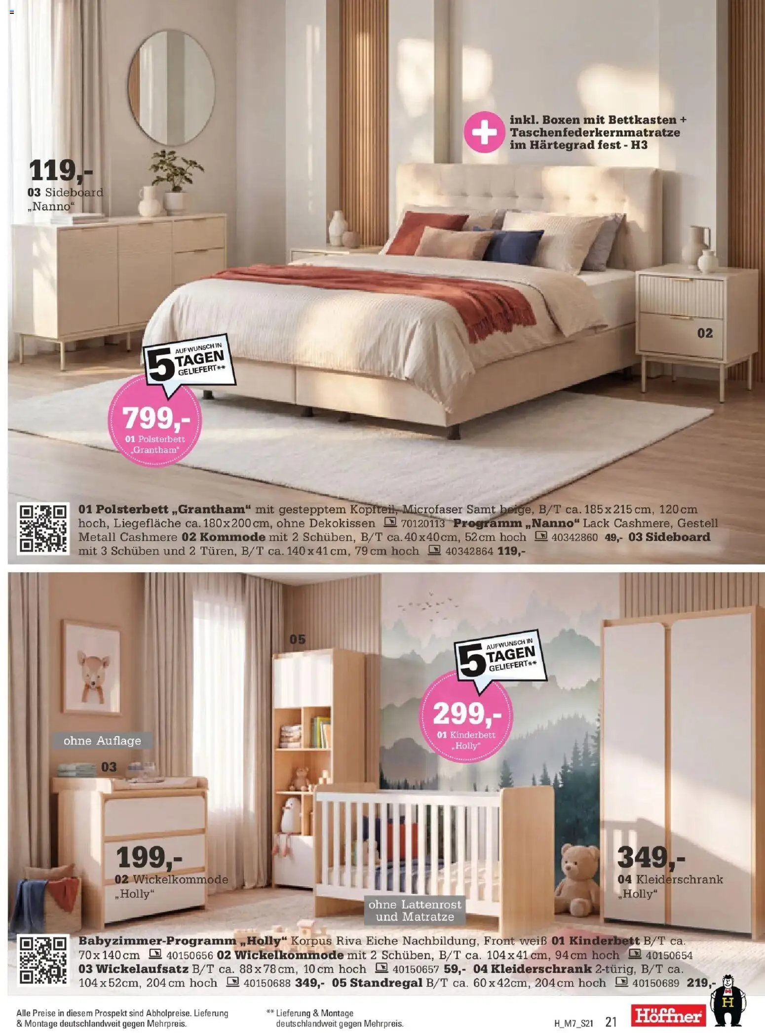 Höffner Prospekt Chemnitz-Röhrsdorf – gültig ab 12.08.2026 | Seite: 21 | Produkte: Sideboard, Matratze, Kleiderschrank, Lattenrost
