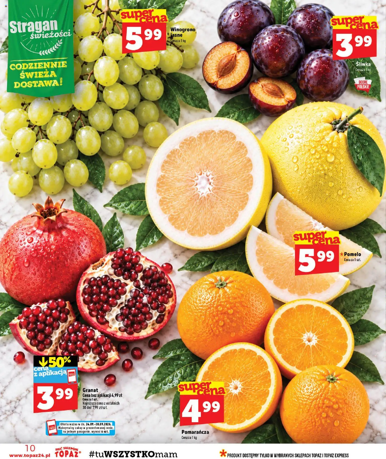 Topaz gazetka od 24.09.2026 | Strona: 10 | Produkty: Winogrono