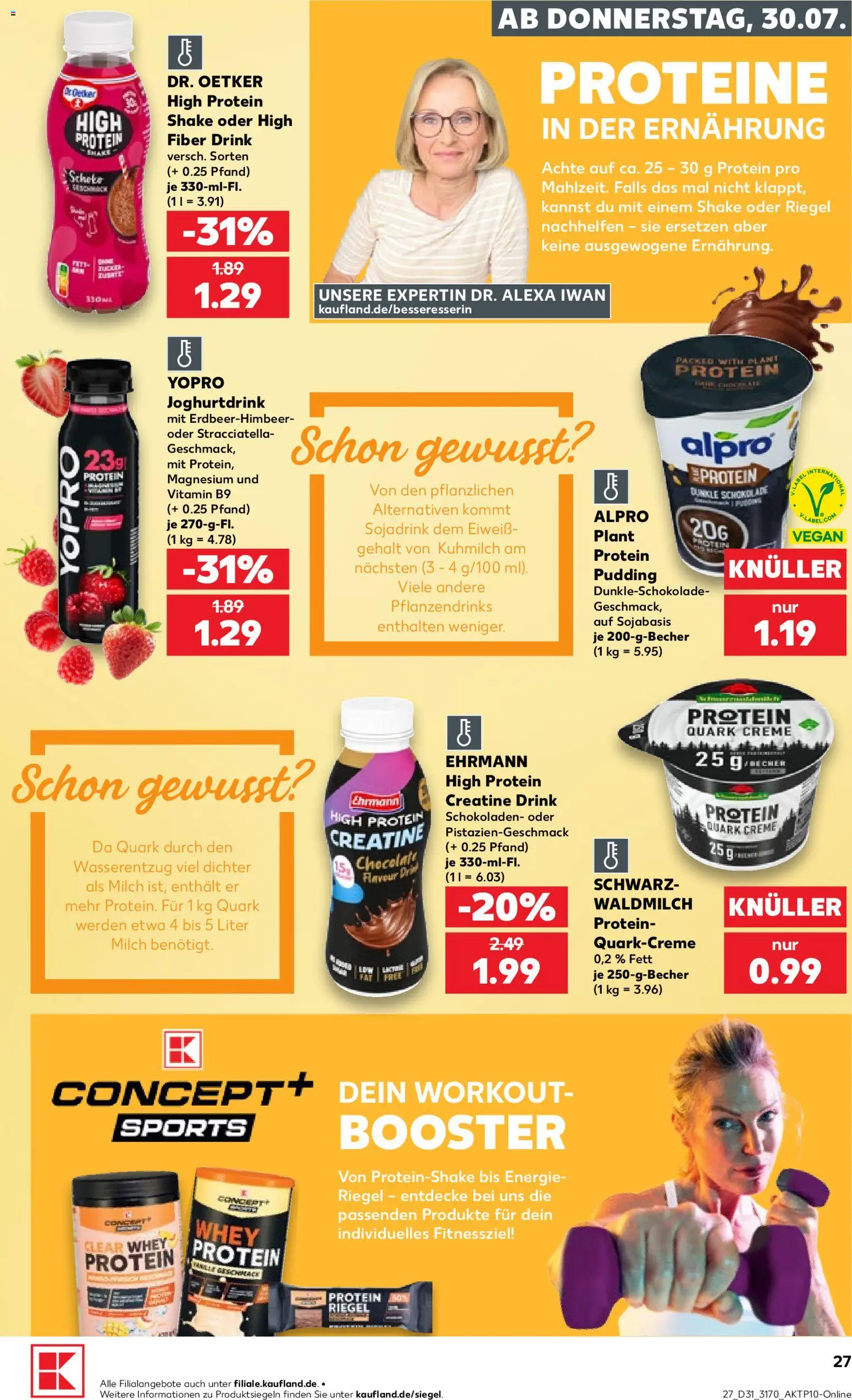 Kaufland Prospekt Rostock – gültig ab 30.07.2026 | Seite: 27 | Produkte: Schokolade, Dunkle schokolade, Creme, Alpro