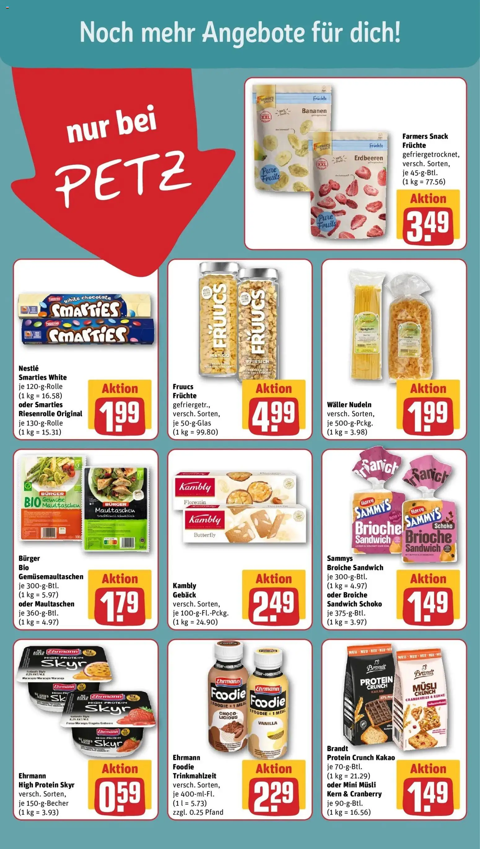 REWE Prospekt ab 31.08.2026 zum Blättern » Angebote | Seite: 16 | Produkte: Musli, Burger, Nudeln, Erdbeeren
