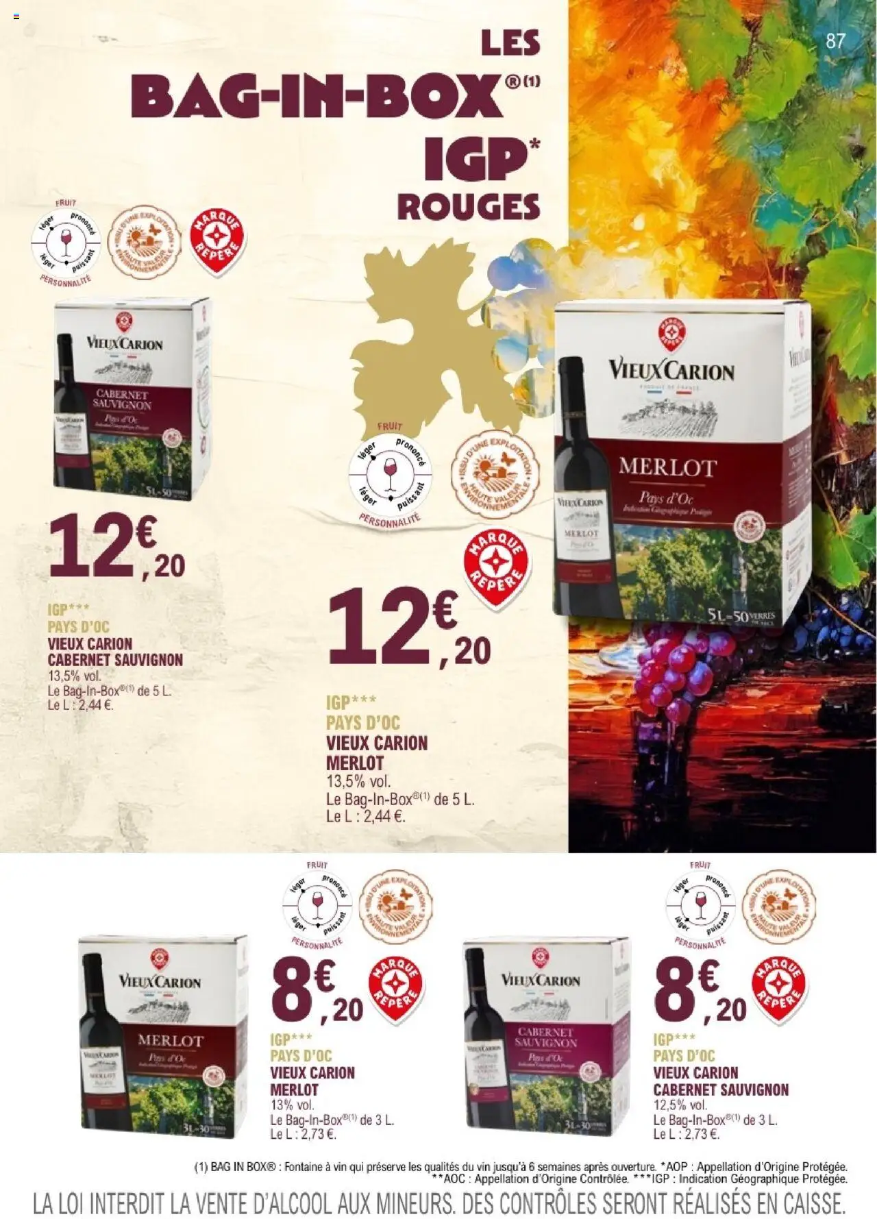 {H1} | Page: 87 | Produits: Cabernet Sauvignon, Vin