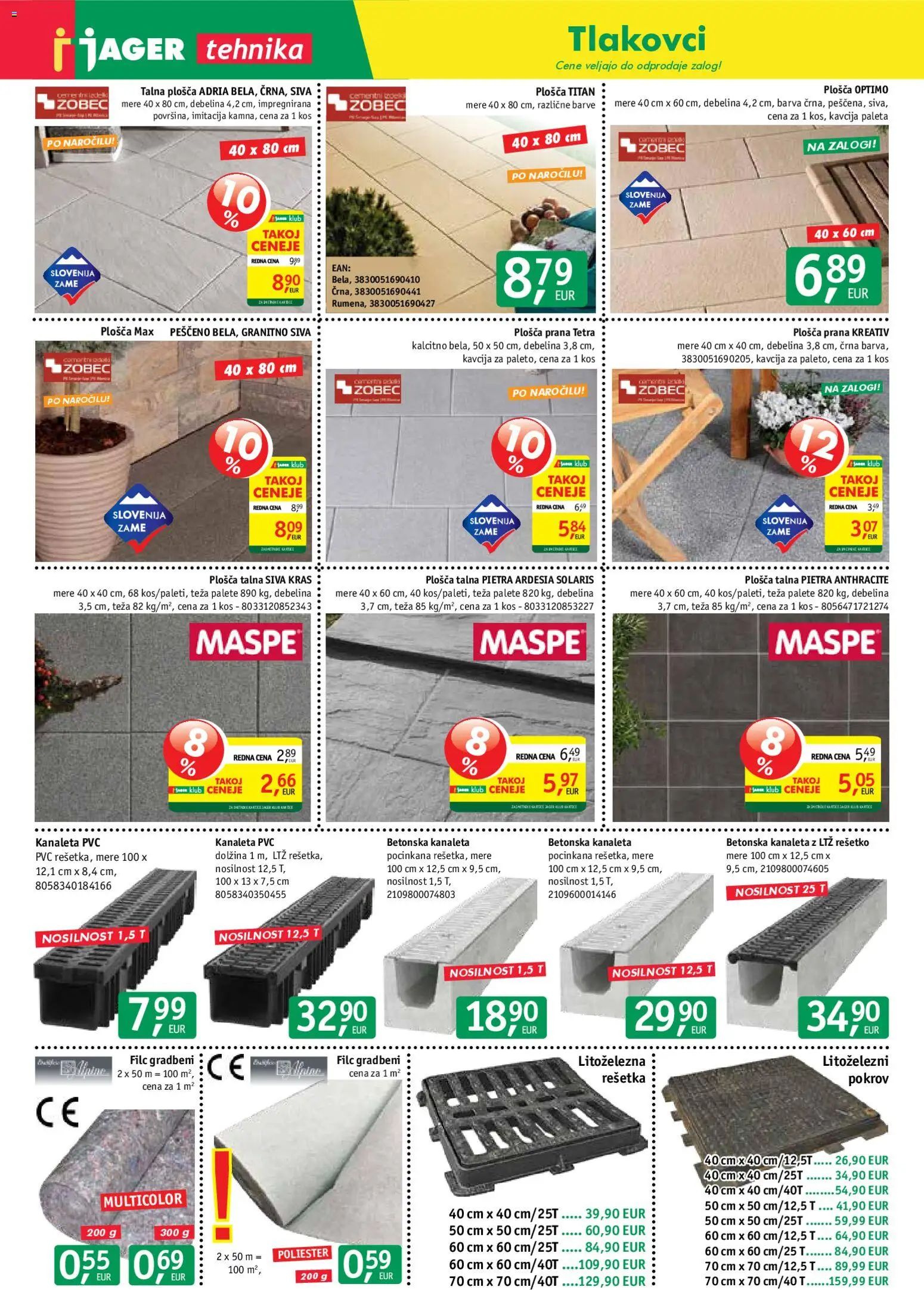 Novi Jager katalog ponudbe – veljaven od 12.08.2026 | Stran: 6 | Izdelki: Teza, Kos, Barva