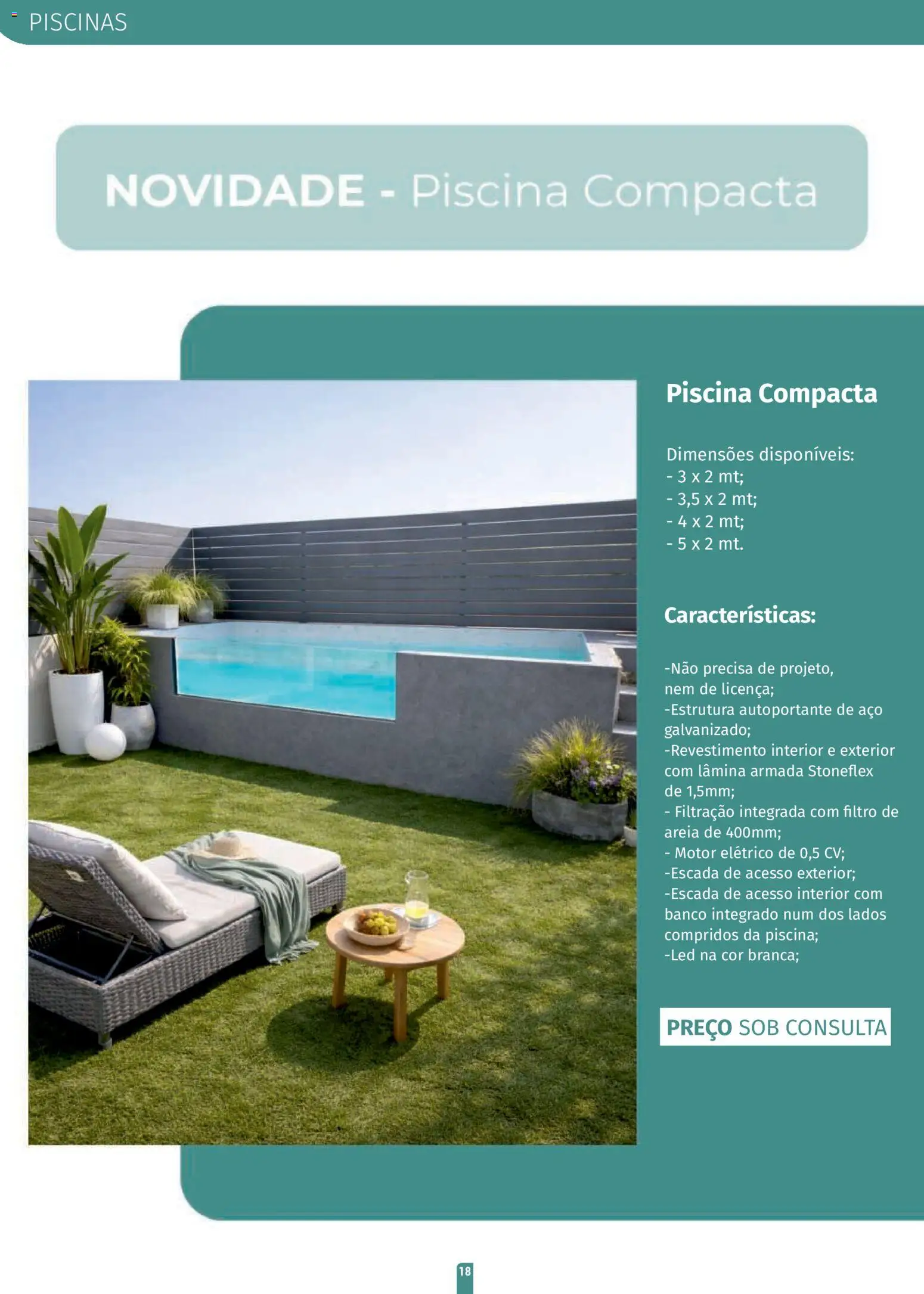 E.Leclerc folheto Jardim Fafe │ válido de 23.03.2026 | Página: 18 | Produtos: Piscina, Escada, Banco, Piscinas