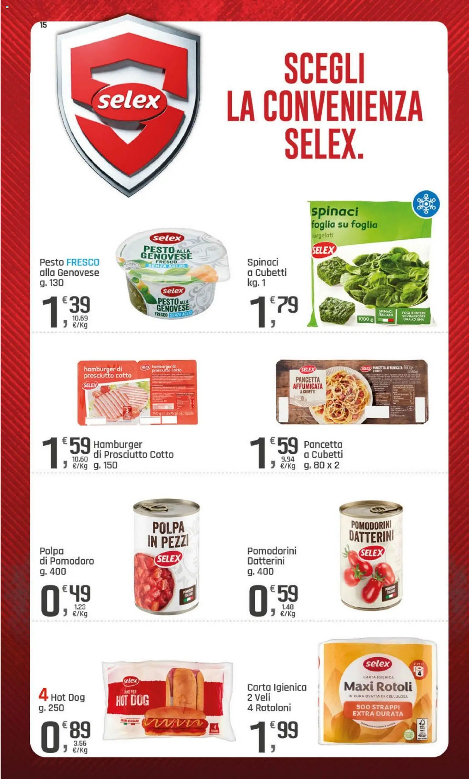 Volantino DOK del 02/09/2026 | Pagina: 15 | Prodotti: Pomodorini, Carta igienica, Pomodoro, Prosciutto