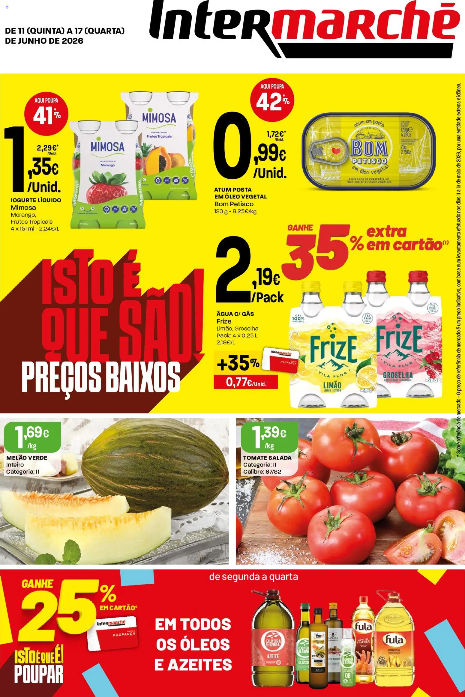 Intermarché Folheto Mini │ válido de 11.06.2026 | Página: 1 | Produtos: Agua, Atum, Tomate, Iogurte liquido