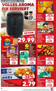 Kaufland Prospekt ab 30.07.2026 gültig | Seite: 20 | Produkte: Burger, McCain, Fischstabchen, Heißluftfritteuse