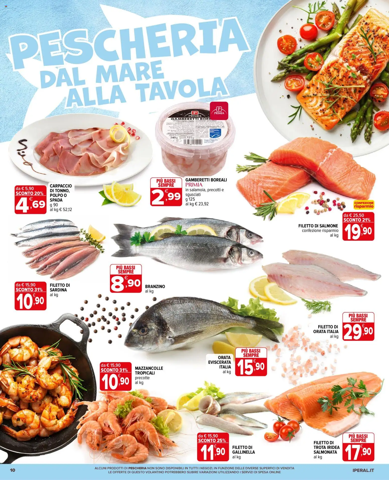 Volantino Iperal del 15/07/2026 | Pagina: 10 | Prodotti: Polpo, Mazzancolle, Gallinella, Gamberetti