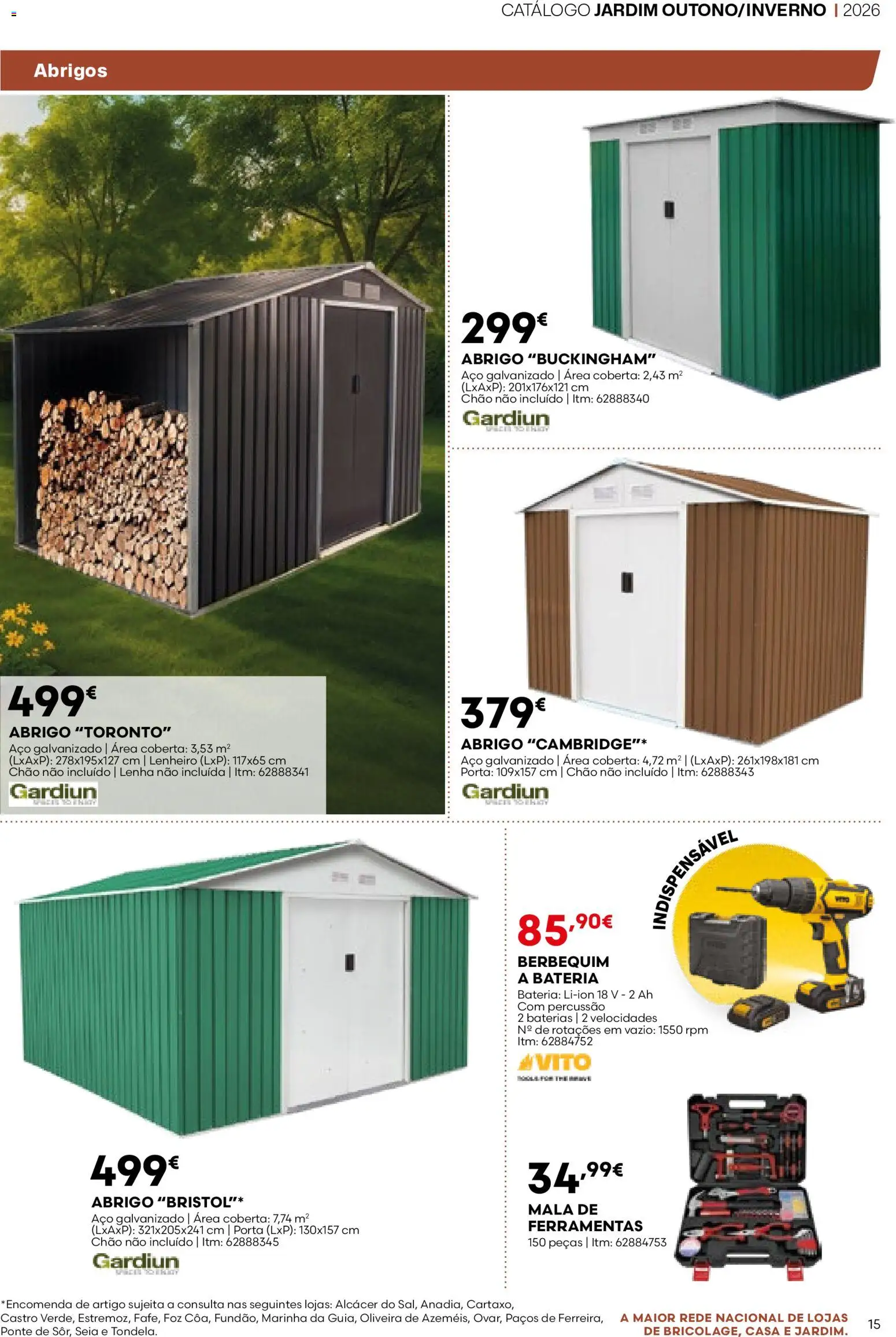 BricoMarché folheto 14 - Catálogo de Jardim Outuno Inverno │ válido de 01/10/2026 | Página: 15 | Produtos: Porta, Baterias, Ferramentas, Bateria