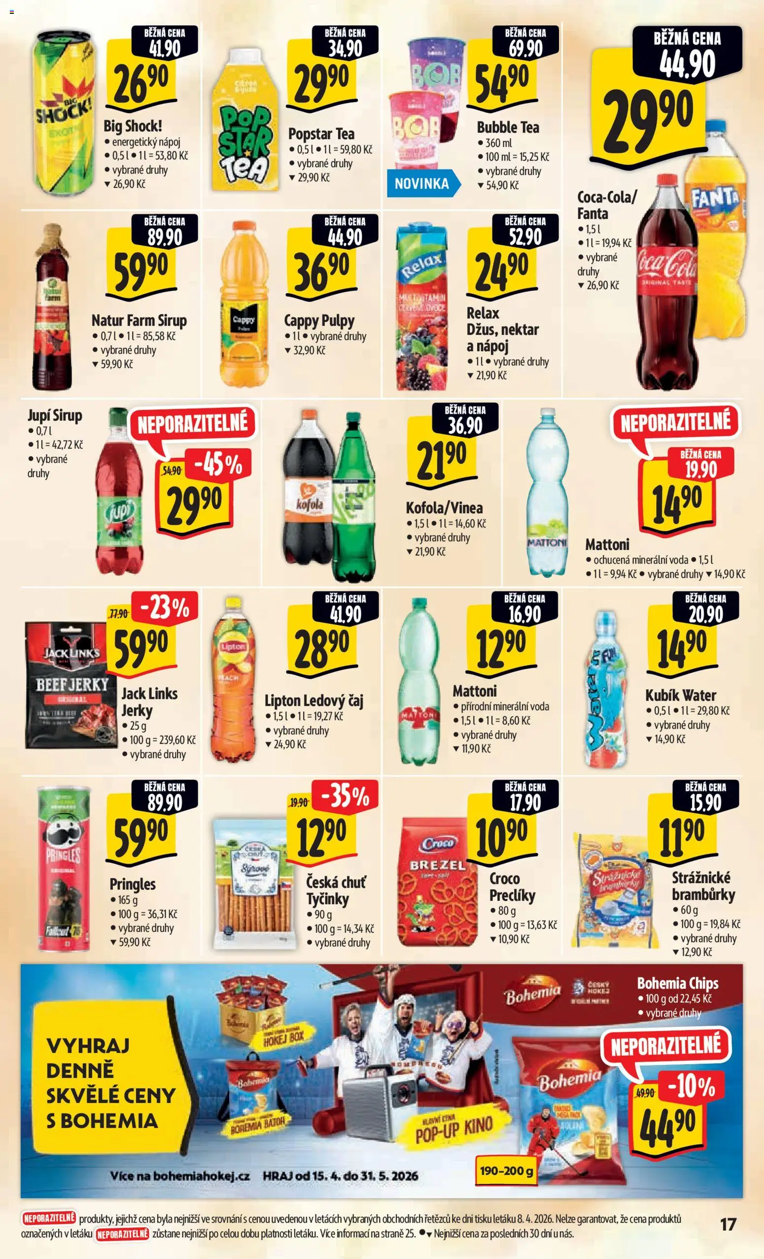 Albert leták - Hypermarket - Harfa od 15.04.2026 | Strana: 25 | Produkty: Pringles, Bohemia chips, Ledový čaj, Big Shock