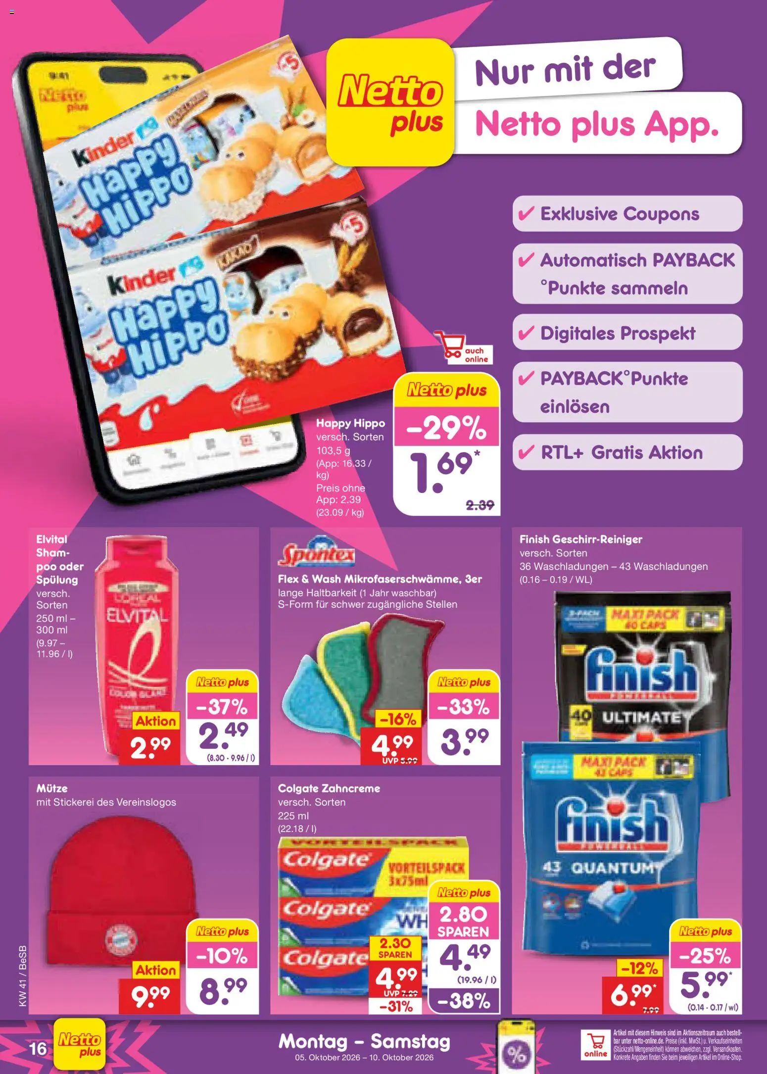 Netto Marken-Discount Prospekt – gültig ab 05.10.2026 | Seite: 16 | Produkte: Finish, Spülung