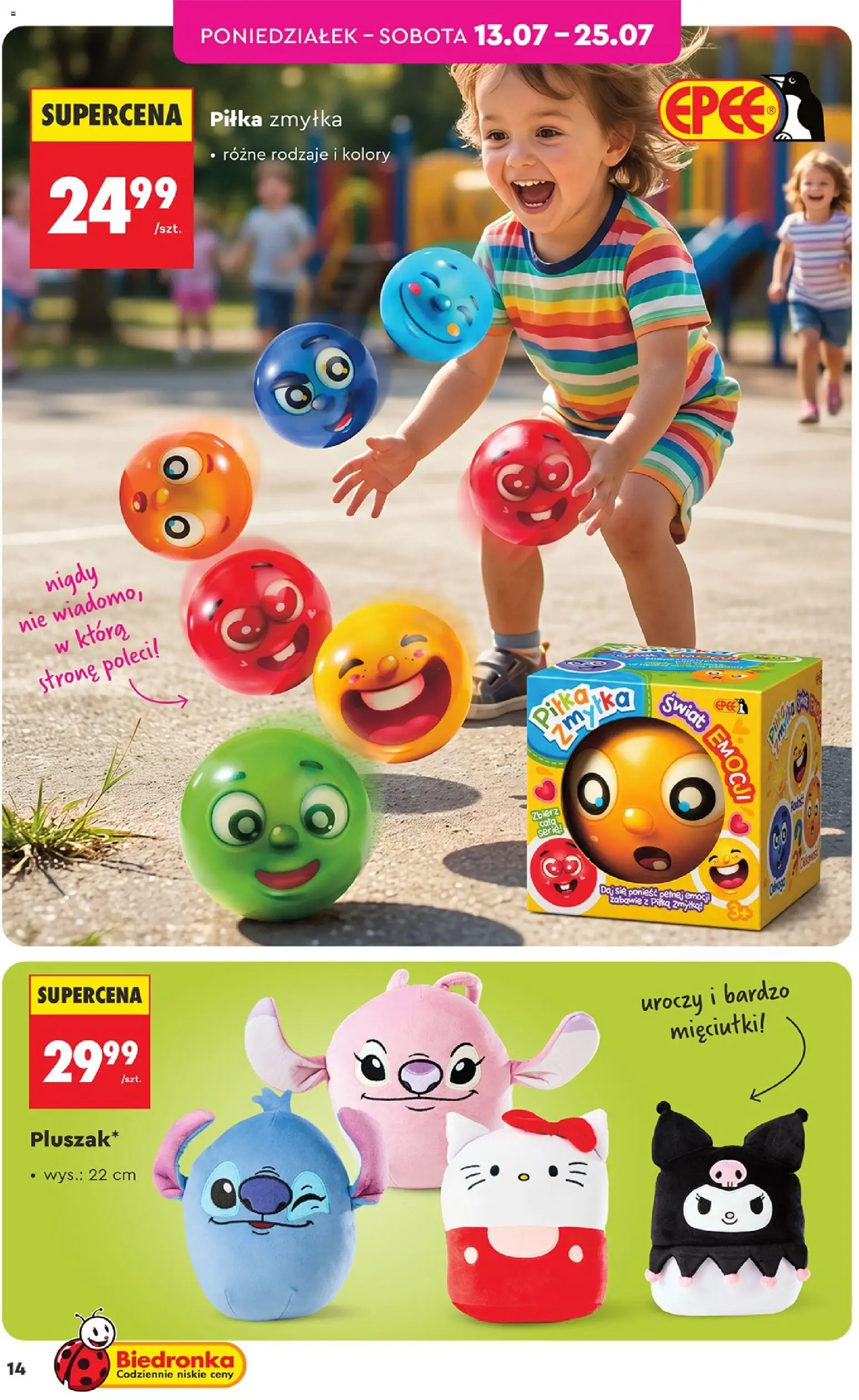 Biedronka gazetka - Hity i inspiracje od 13.07.2026 | Strona: 14 | Produkty: Piłka zmyłka