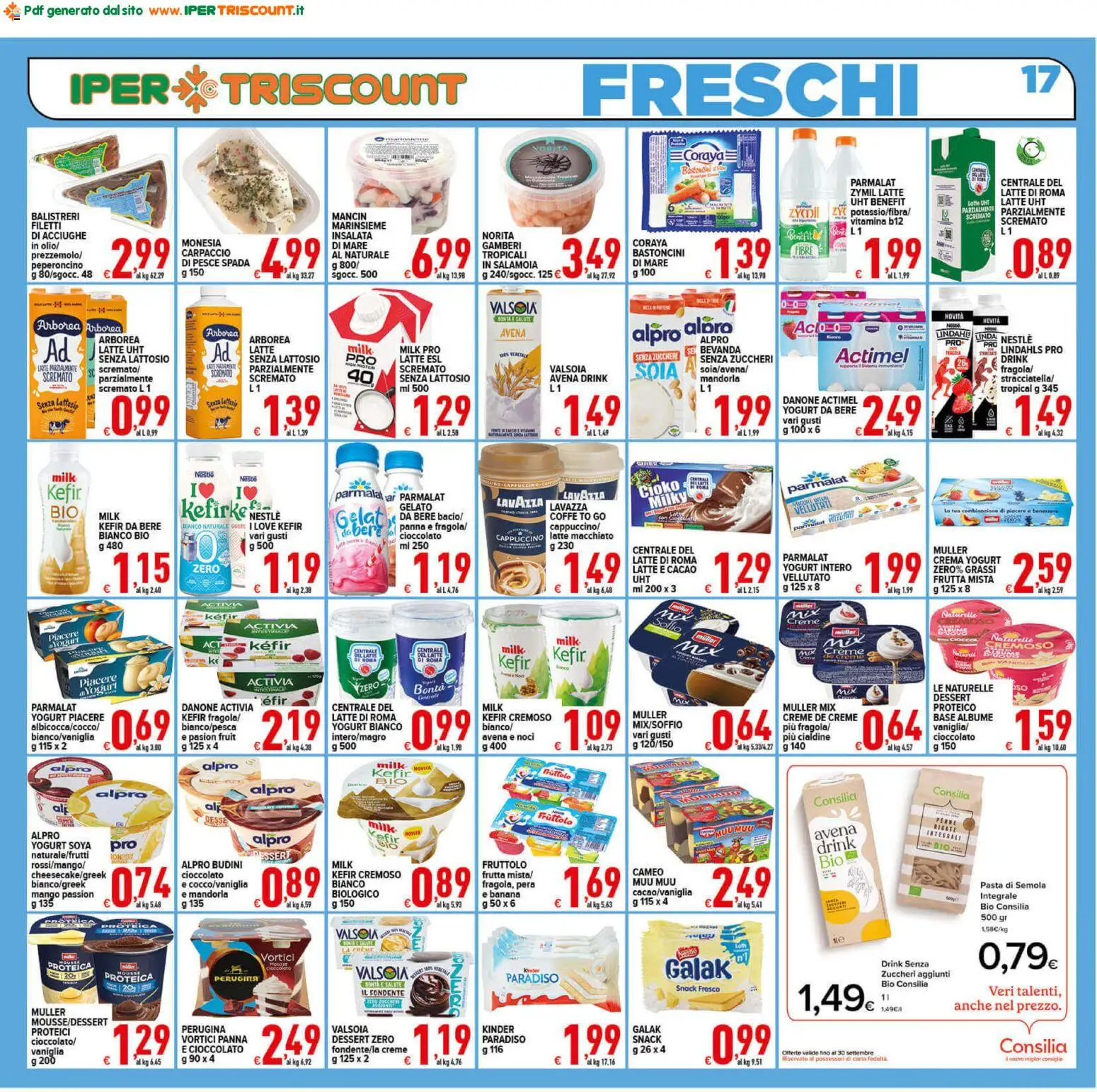 Volantino Ipertriscount del 02/09/2026 | Pagina: 17 | Prodotti: Cappuccino, Panna, Pera, Senza lattosio