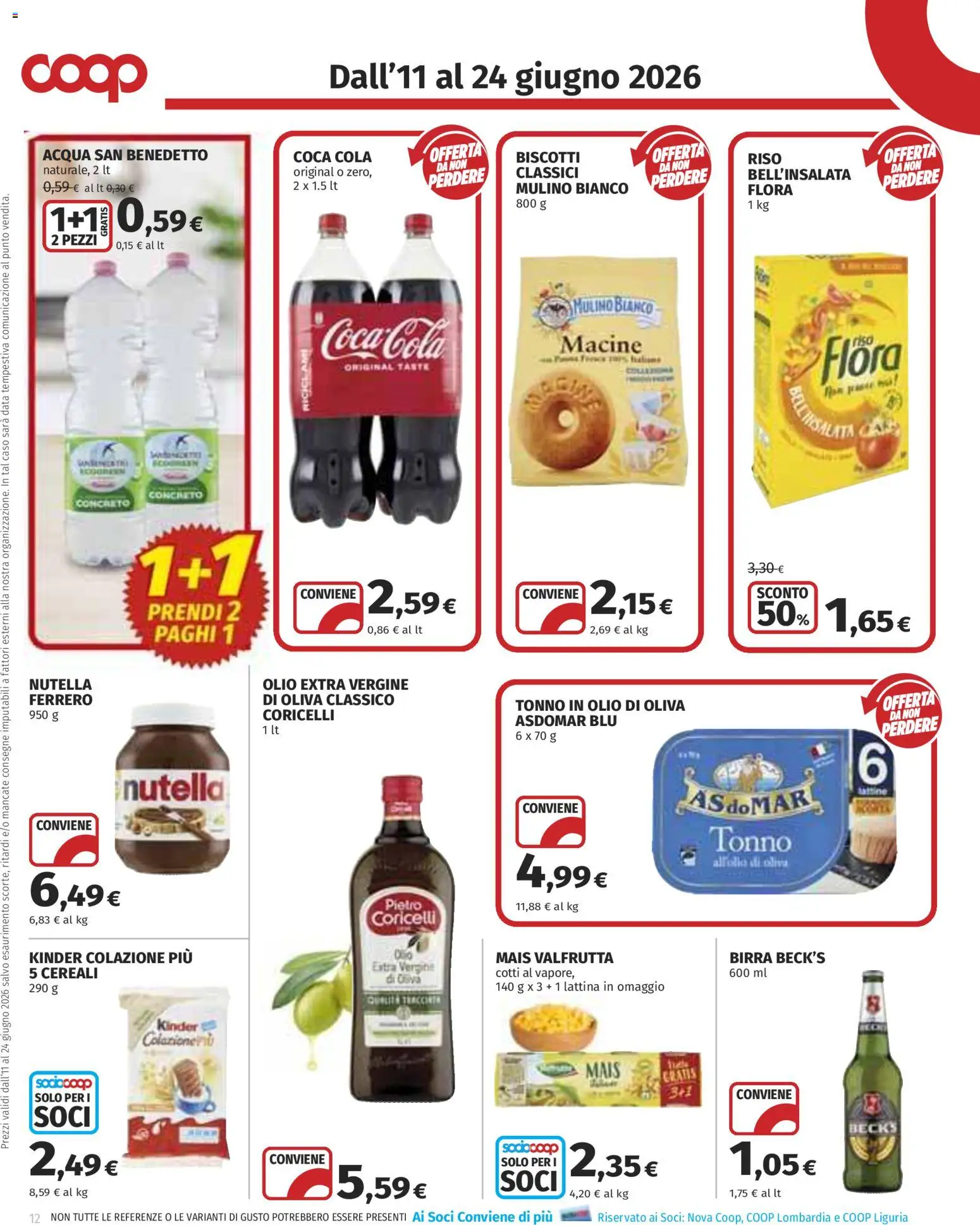Volantino COOP del 11.06.2026 | Pagina: 12 | Prodotti: Cereali, Acqua, Data, Mais