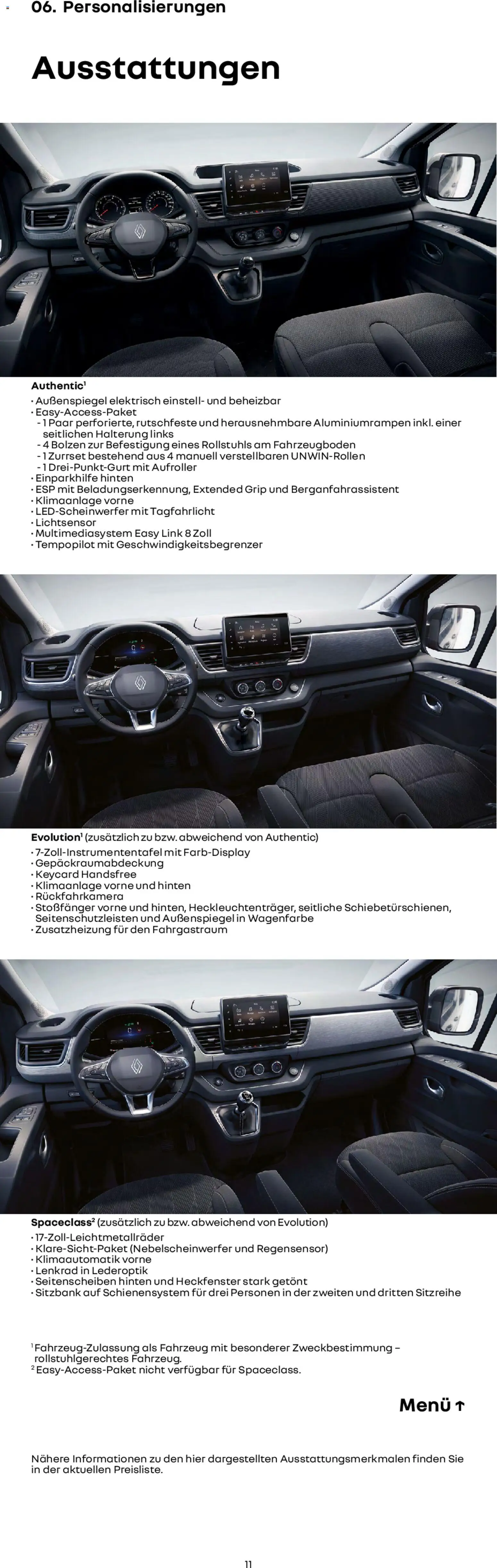 Renault Trafic Combi – gültig ab 15.01.2026 | Seite: 11 | Produkte: Klimaanlage, Sitzbank