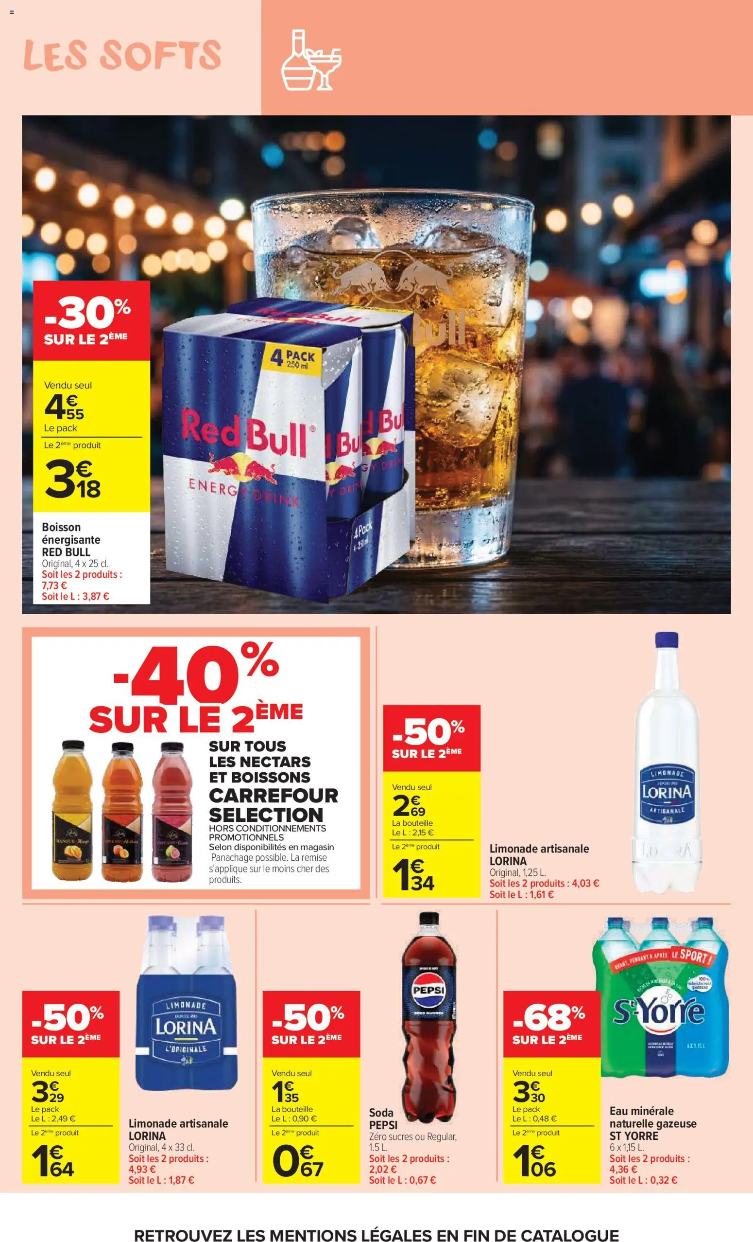 {H1} | Page: 16 | Produits: Eau minérale, Limonade, Red bull, Boisson énergisante
