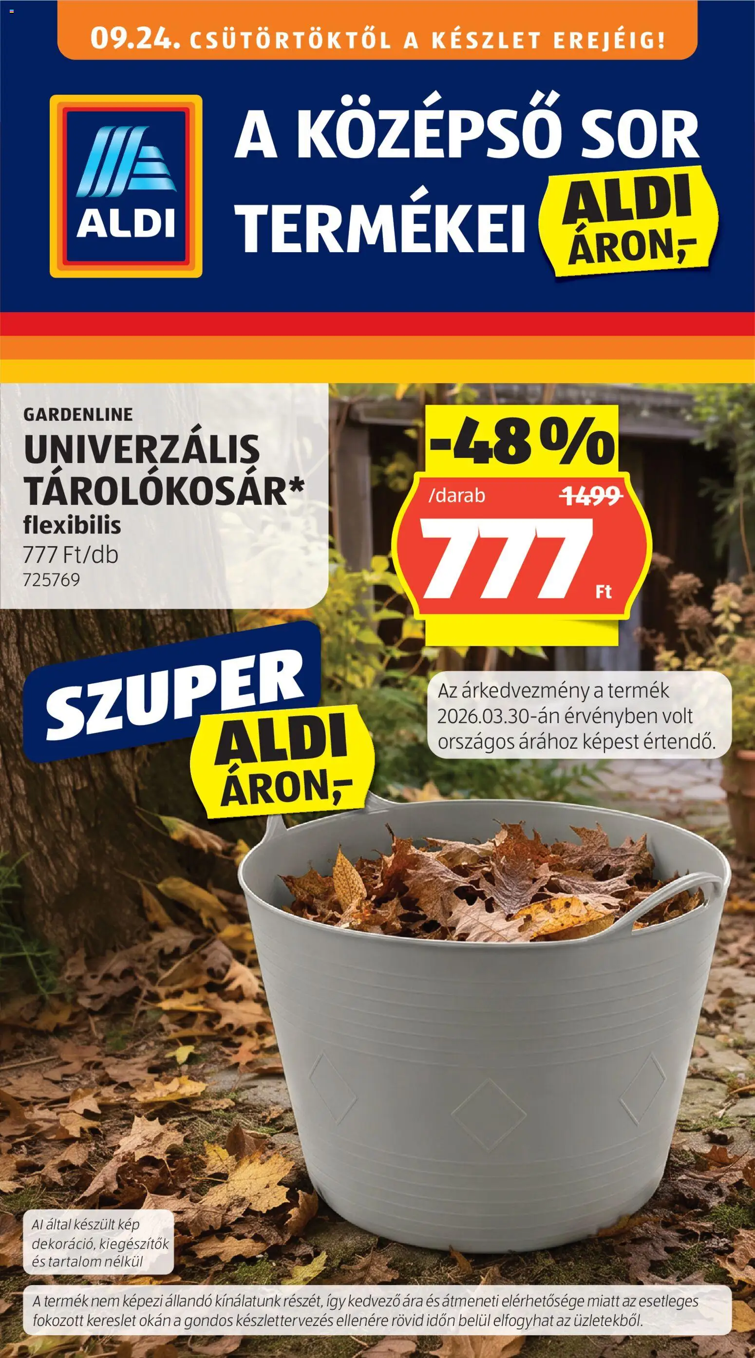 Aldi akciós ujság - amely érvényes a következő dátumtól: 2026.09.24. | Oldal: 1 | Termékek: Sör