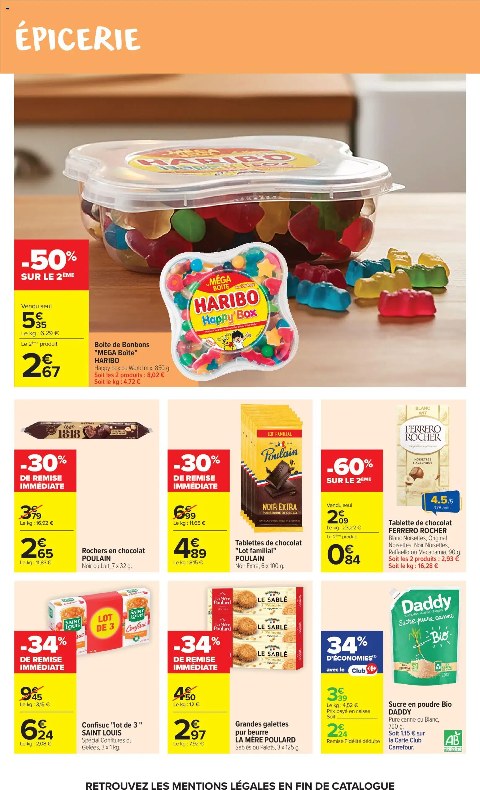 {H1} | Page: 23 | Produits: Tablettes de chocolat, Ferrero rocher, Chocolat, Bonbons
