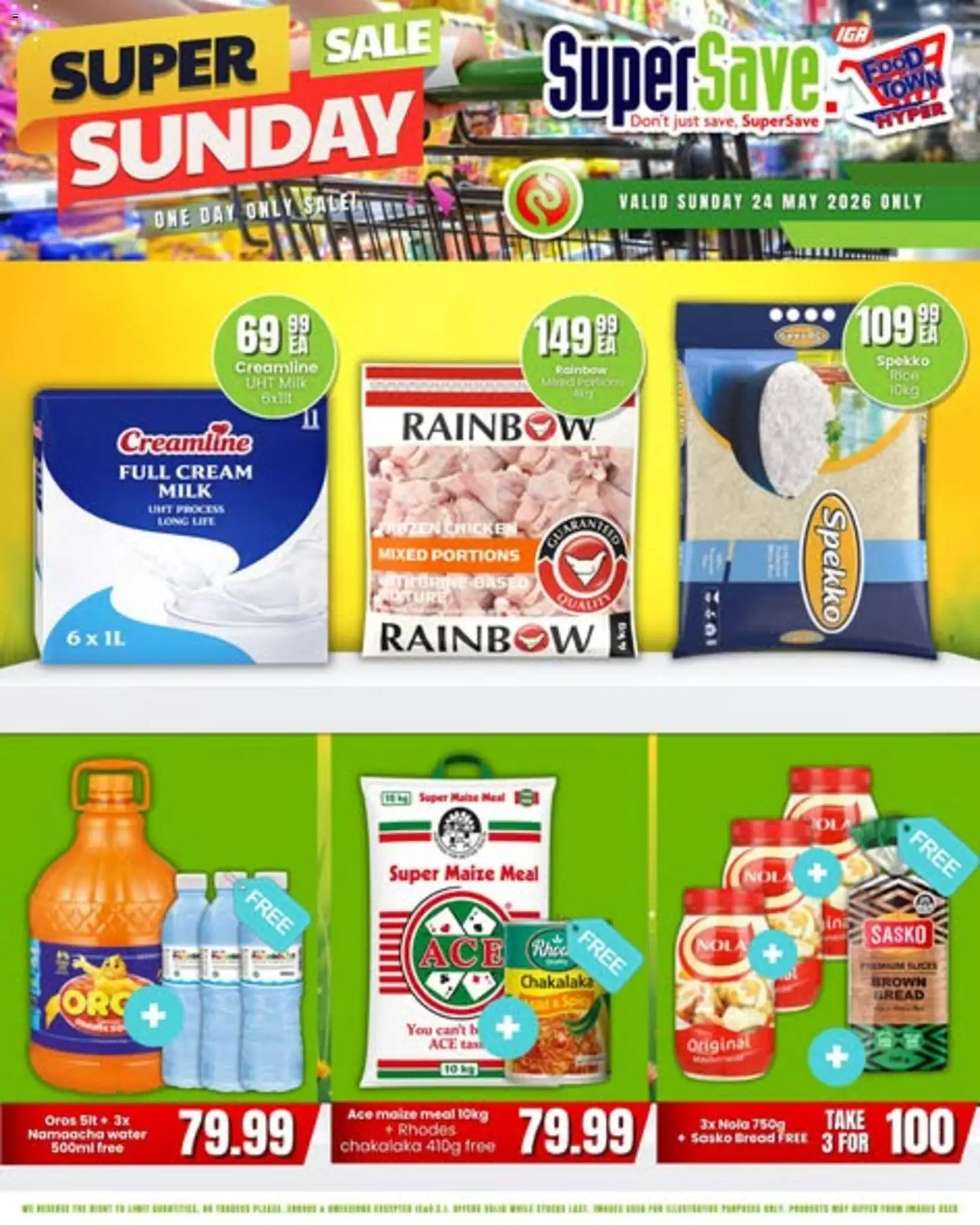 New Super Save catalogue – valid from 24.05.2026 | Page: 1 | Products: Milk, Bread, Cream, Water