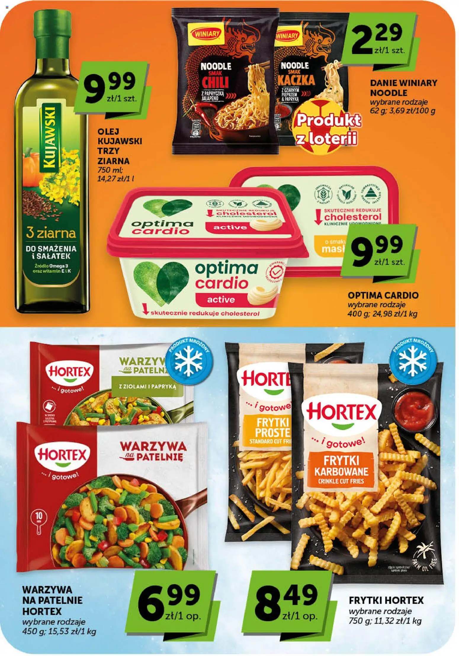 Groszek gazetka - Minimarket od 25.06.2026 | Strona: 16 | Produkty: Optima cardio, Olej, Frytki, Warzywa