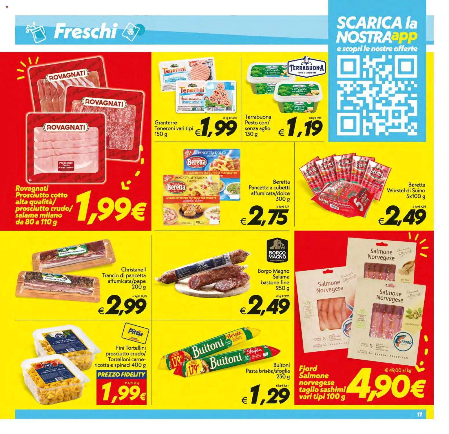 Volantino SuperConveniente del 21/08/2026 | Pagina: 11 | Prodotti: Salmone, Suino, Pasta, Wurstel