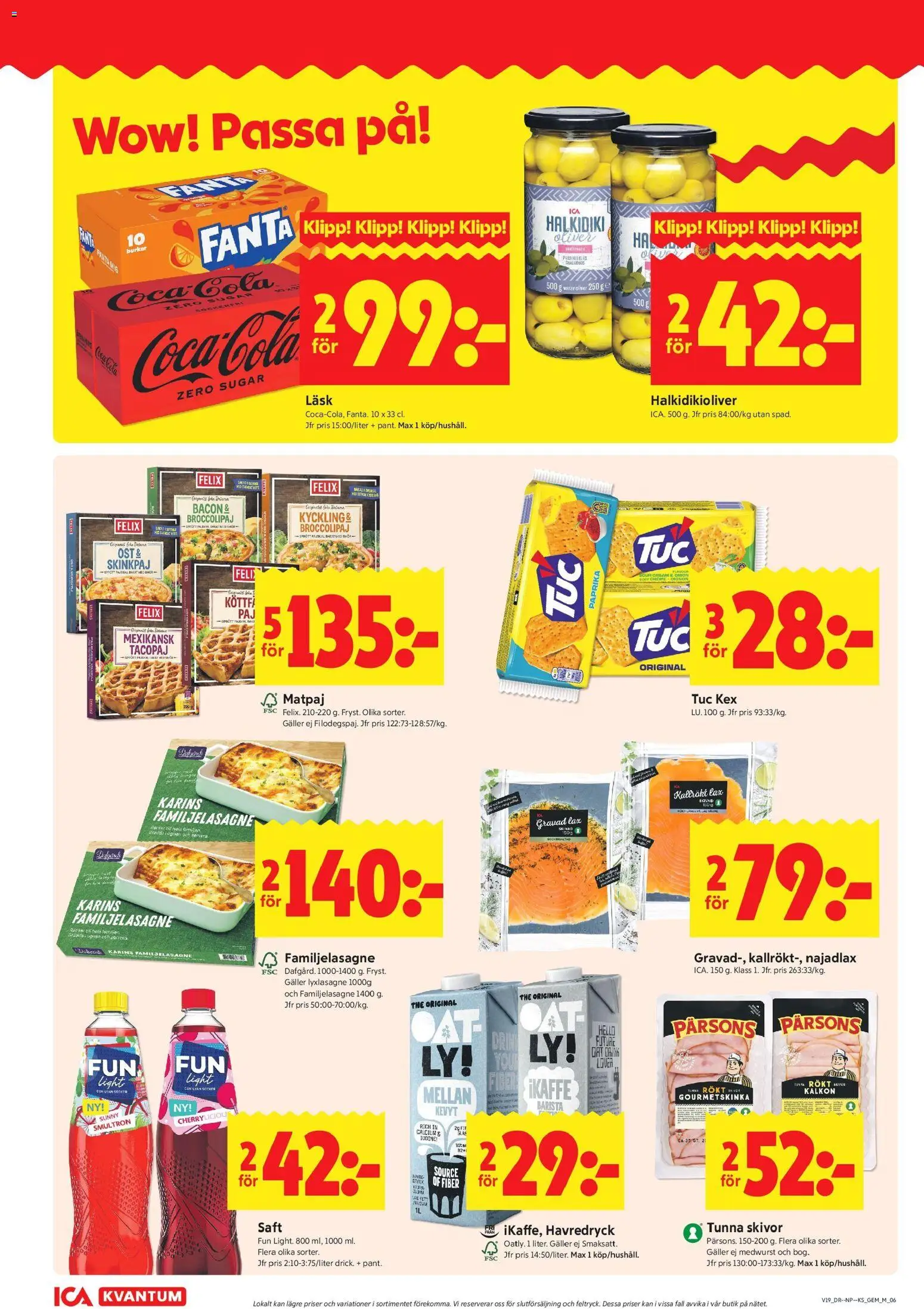 ICA Kvantum reklamblad aktuell från 04.05.2026 | Sida: 8 | Produkter: Oliver, Galler, Lax, Fanta