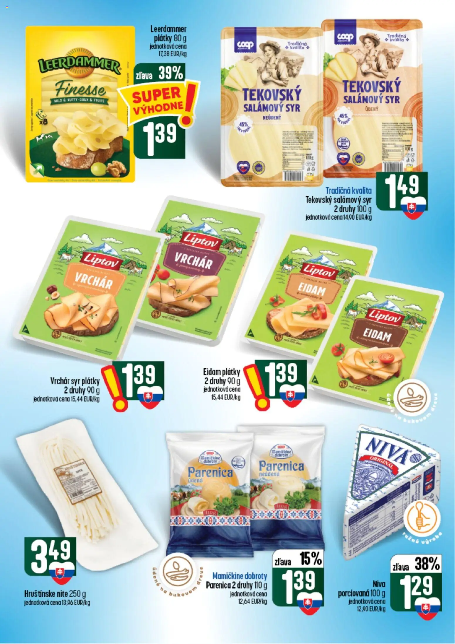 Nové COOP Jednota akcie – leták je platný od 24.09.2026 | Strana: 19 | Produkty: Syr, Eidam, Niva