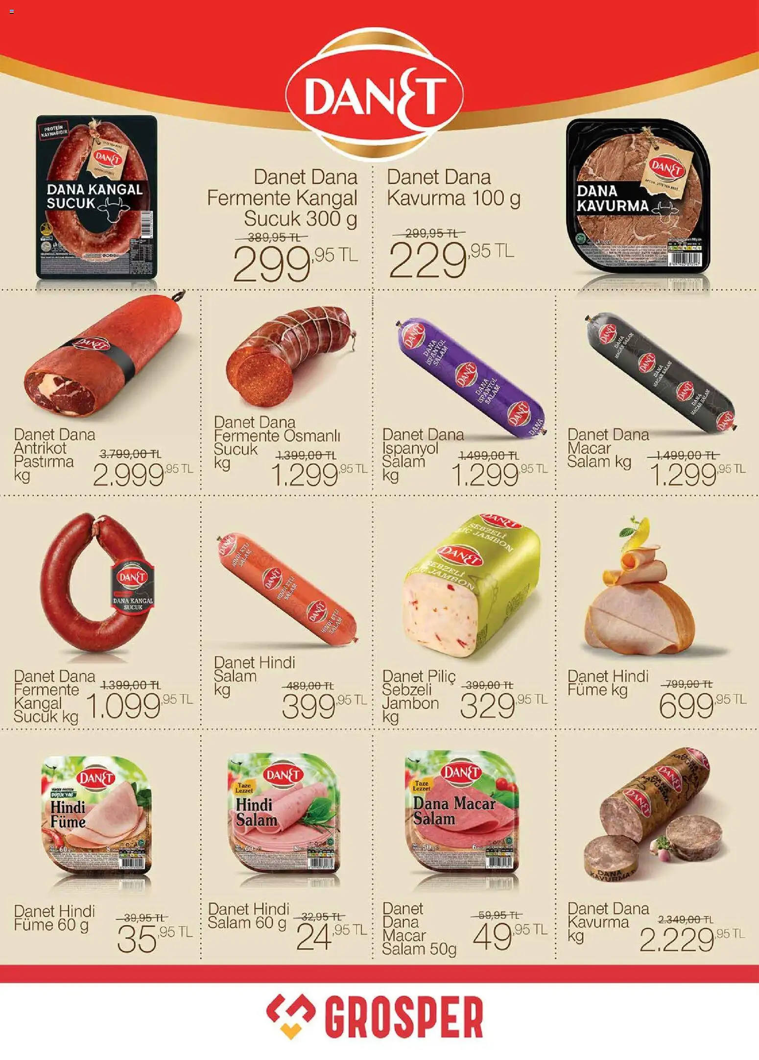 Grosper Katalog - 03.06.2026 tarihinden itibaren geçerlidir | Sayfa: 3 | Ürünler: Salam, Jambon, Dana füme, Sucuk