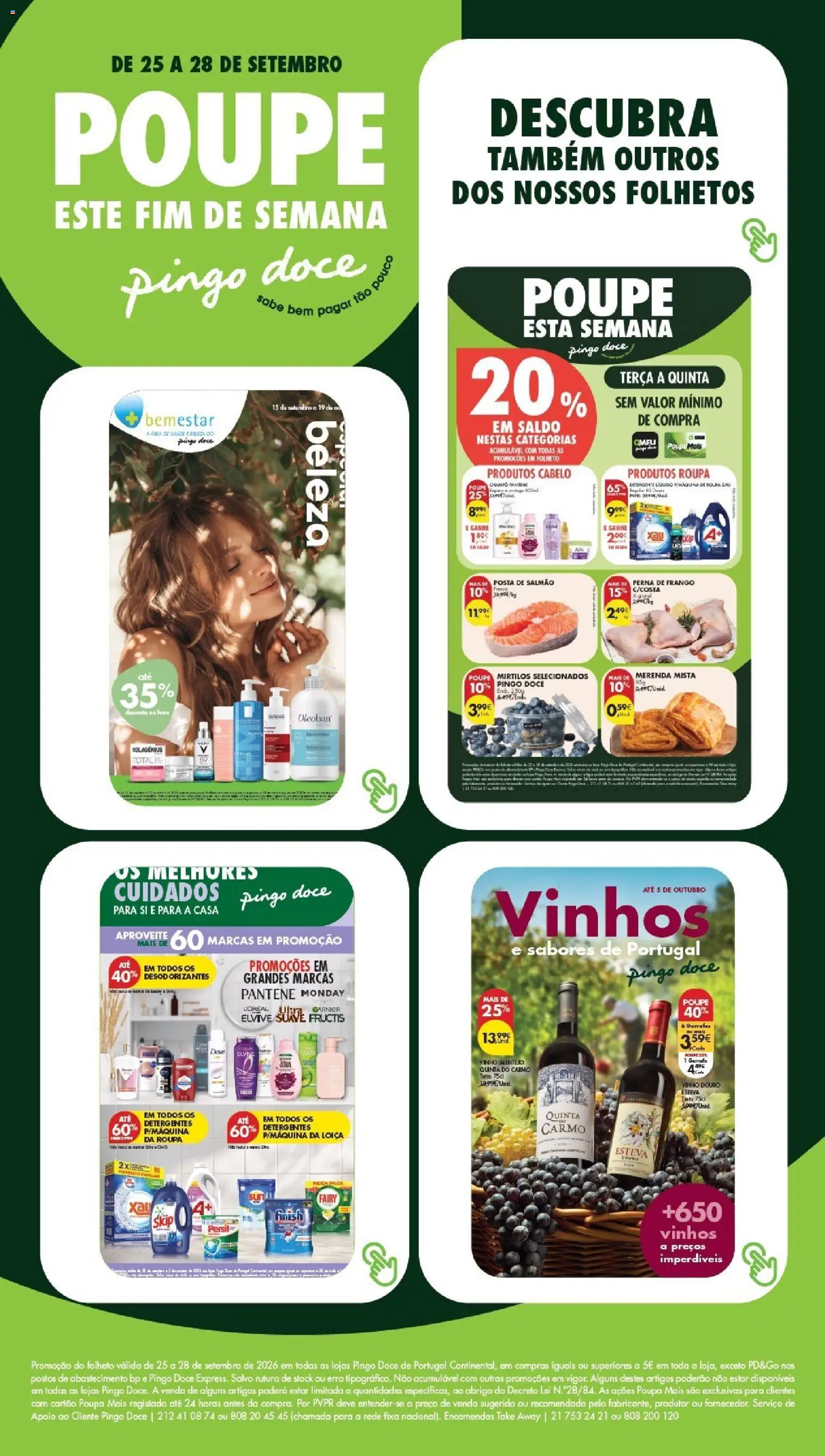 Pingo Doce Poupe este Fim de Semana │ válido de 25/09/2026 | Página: 22 | Produtos: Champô, Salmão, Persil, Mirtilos