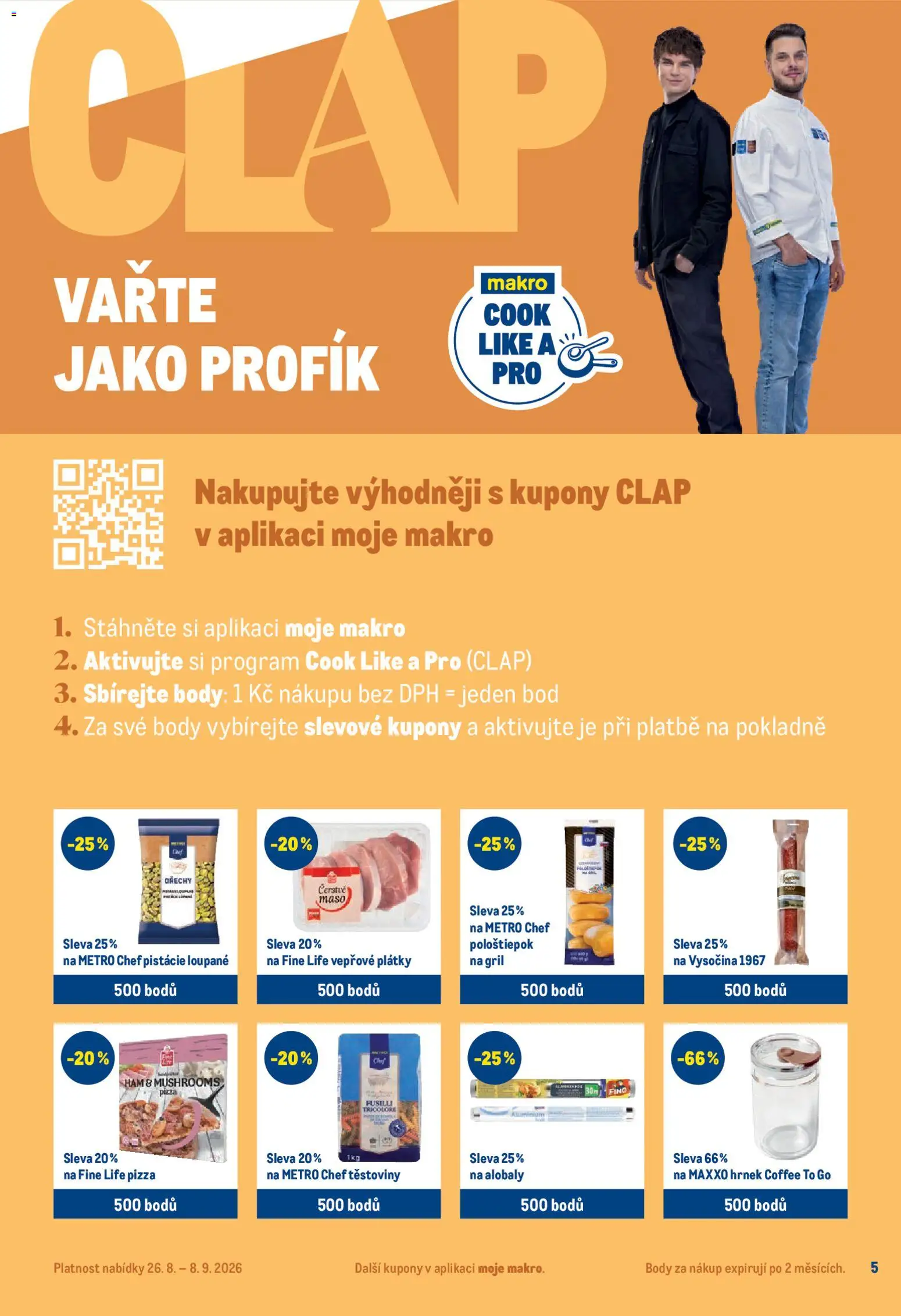 Makro leták - Pro milovníky jídla od 26.08.2026 | Strana: 5 | Produkty: Pizza, Vysočina, Maso, Body